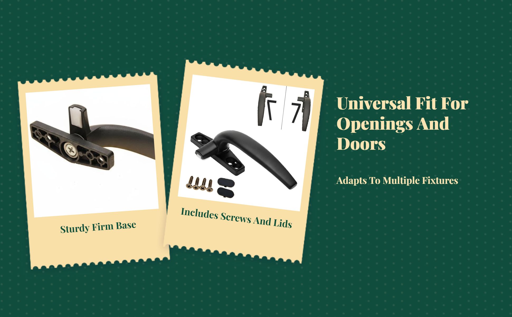 Aluminum Alloy Panel Handle, Model 50, Casement Door Pull, sturdy, retro design, 7-shaped, glass panel accessory