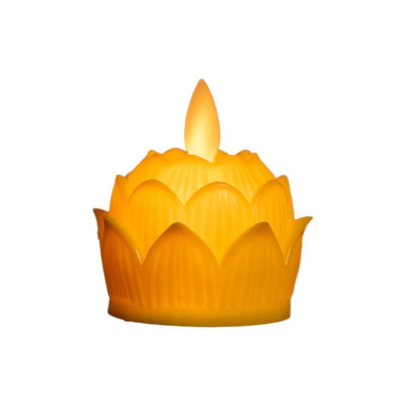 2-Pack LED Lotus Flower Lamps – Flameless Plastic Buddhist Night Lights For Home Decor, Altar, Or Gift