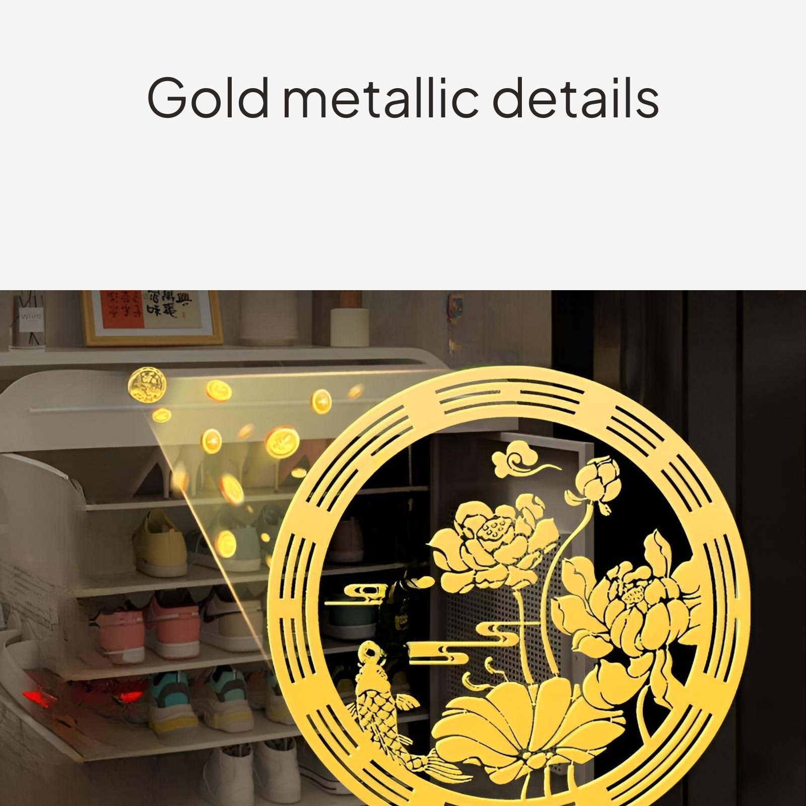 Lotus Koi Cabinet Metal Sticker