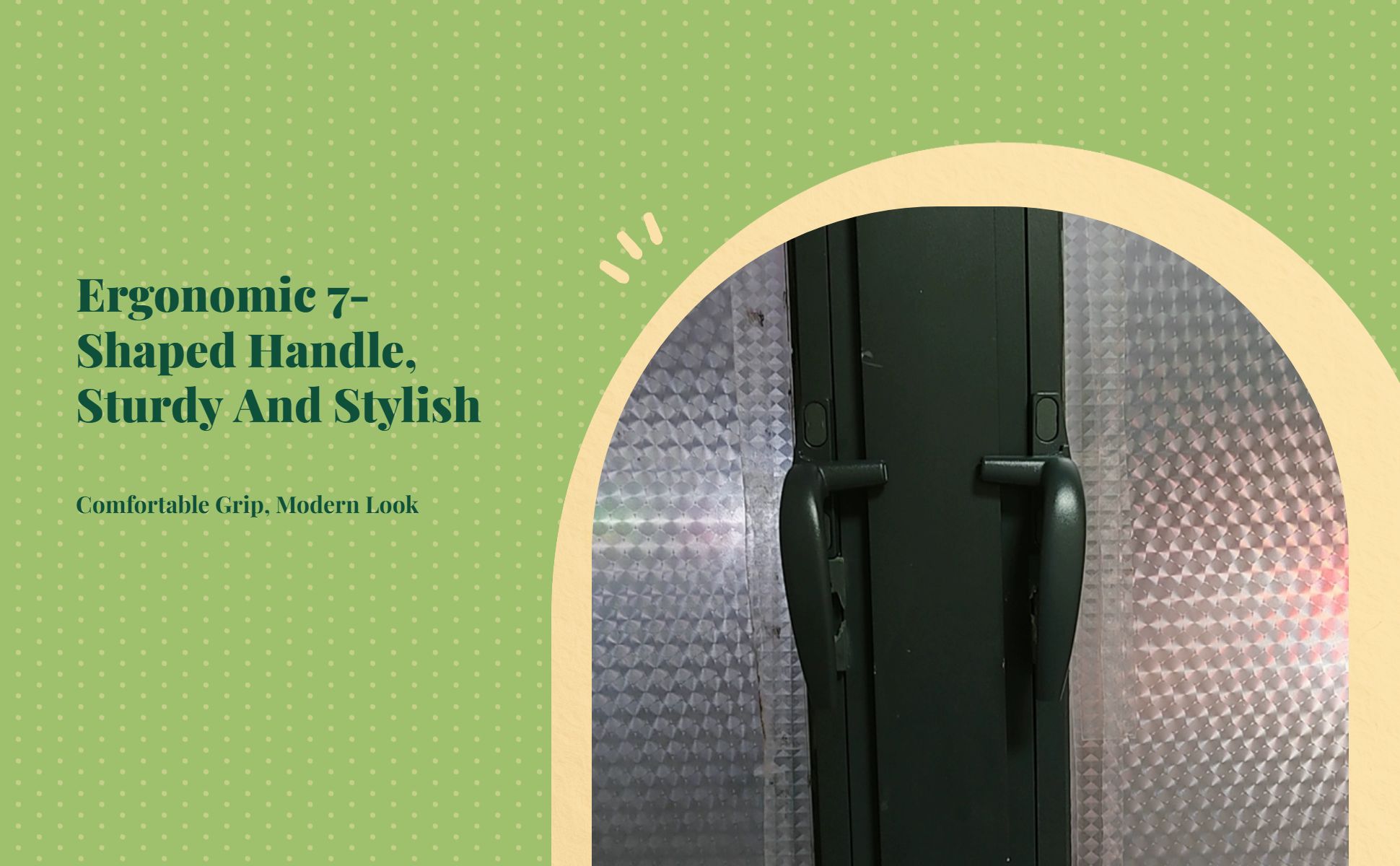 Aluminum Alloy Panel Handle, Model 50, Casement Door Pull, sturdy, retro design, 7-shaped, glass panel accessory
