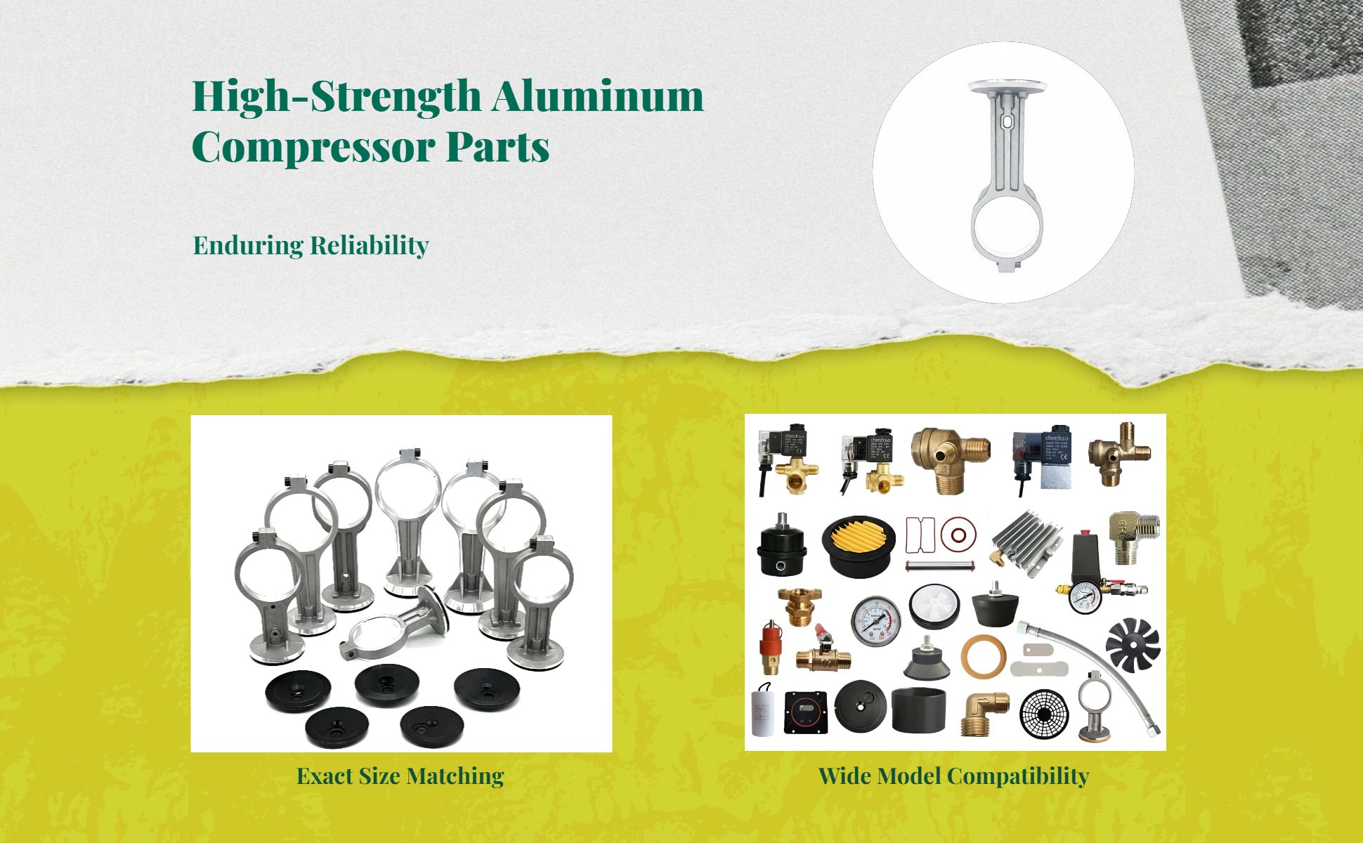 Air Compressor Accessories, Aluminum Alloy Connecting Rod, sturdy Replacement, Universal Fit for Dry-Running Quiet Air Compressors