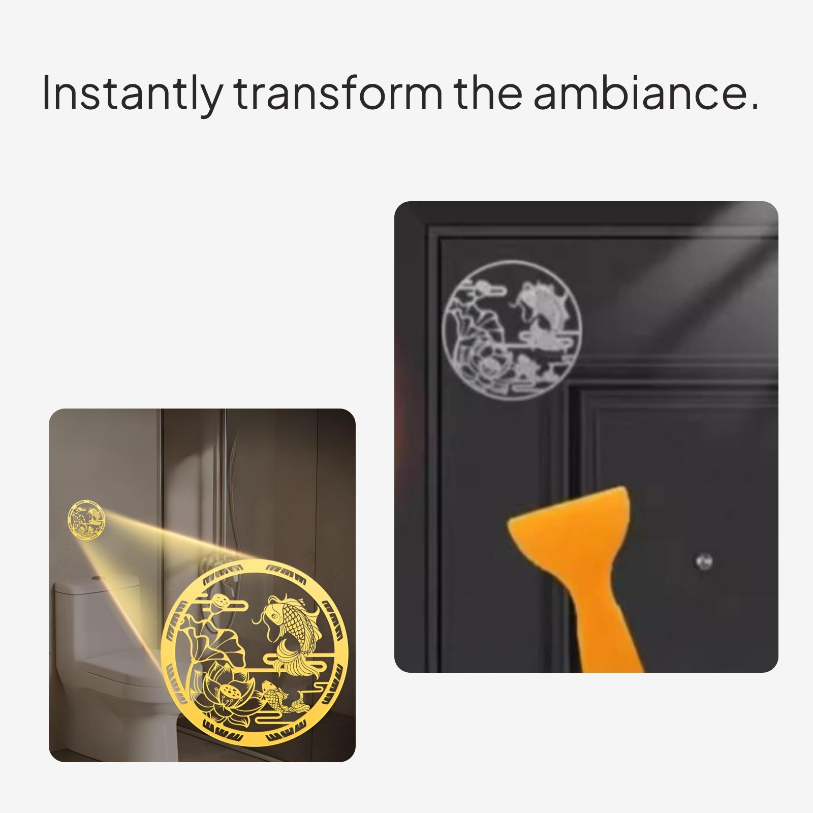 Lotus Koi Cabinet Metal Sticker
