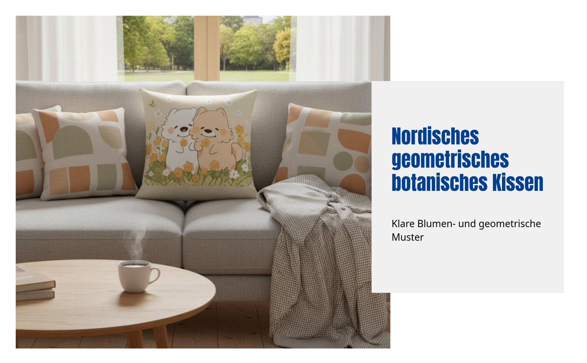 Nordic Geometrisch Olive Kissenbezug, Cartoon Katze, Blumen Sofa Kissenhülle