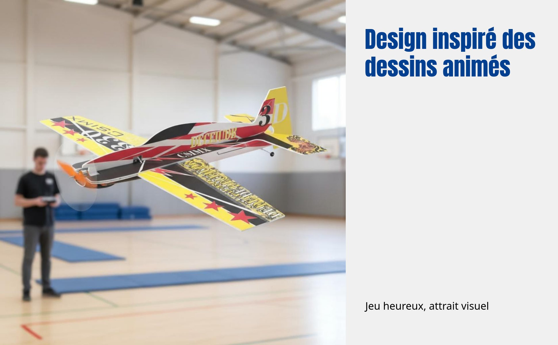 Avion RC, F3P 330 électrique, mousse rigide, aile fixe solide