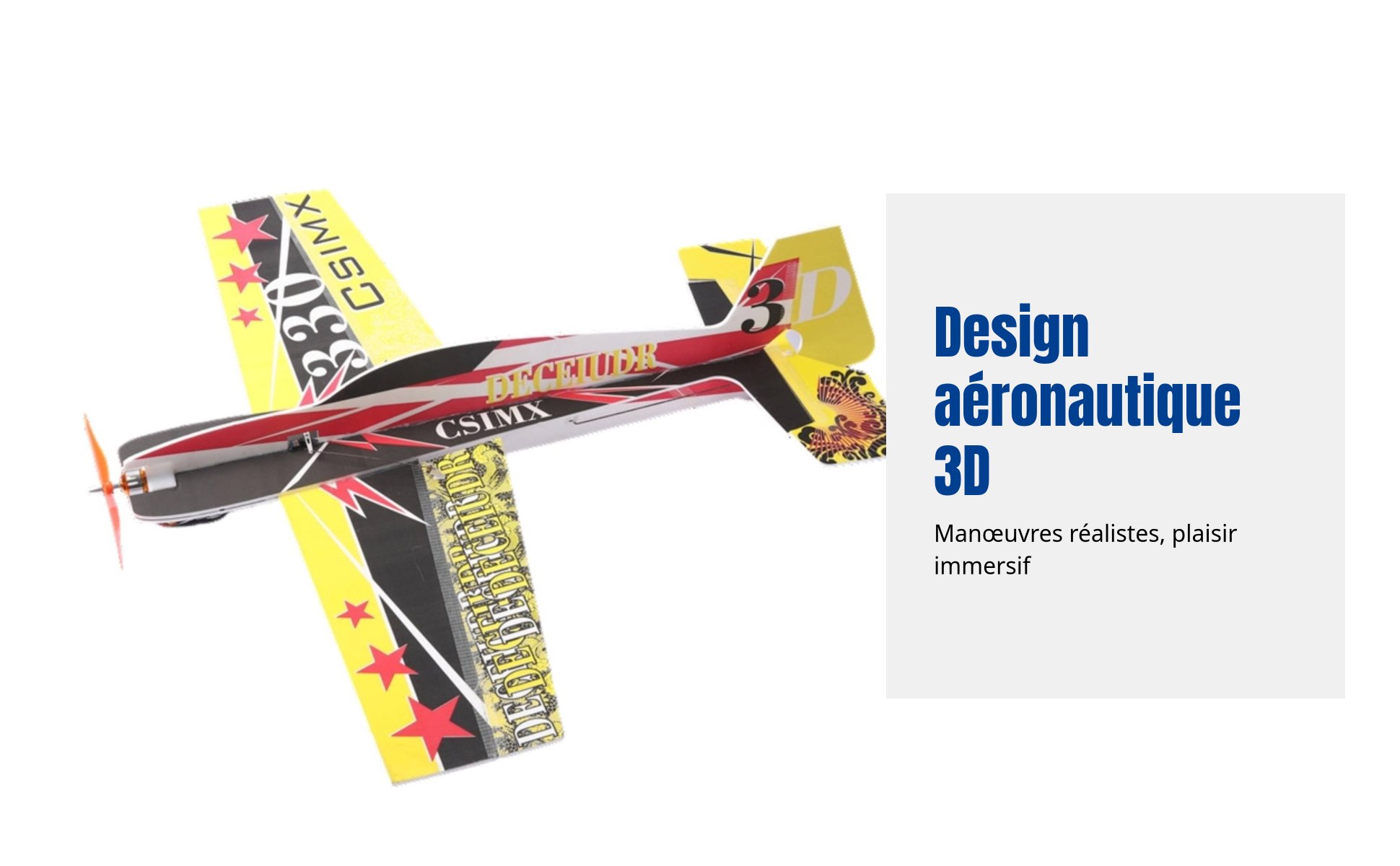 Avion RC, F3P 330 électrique, mousse rigide, aile fixe solide