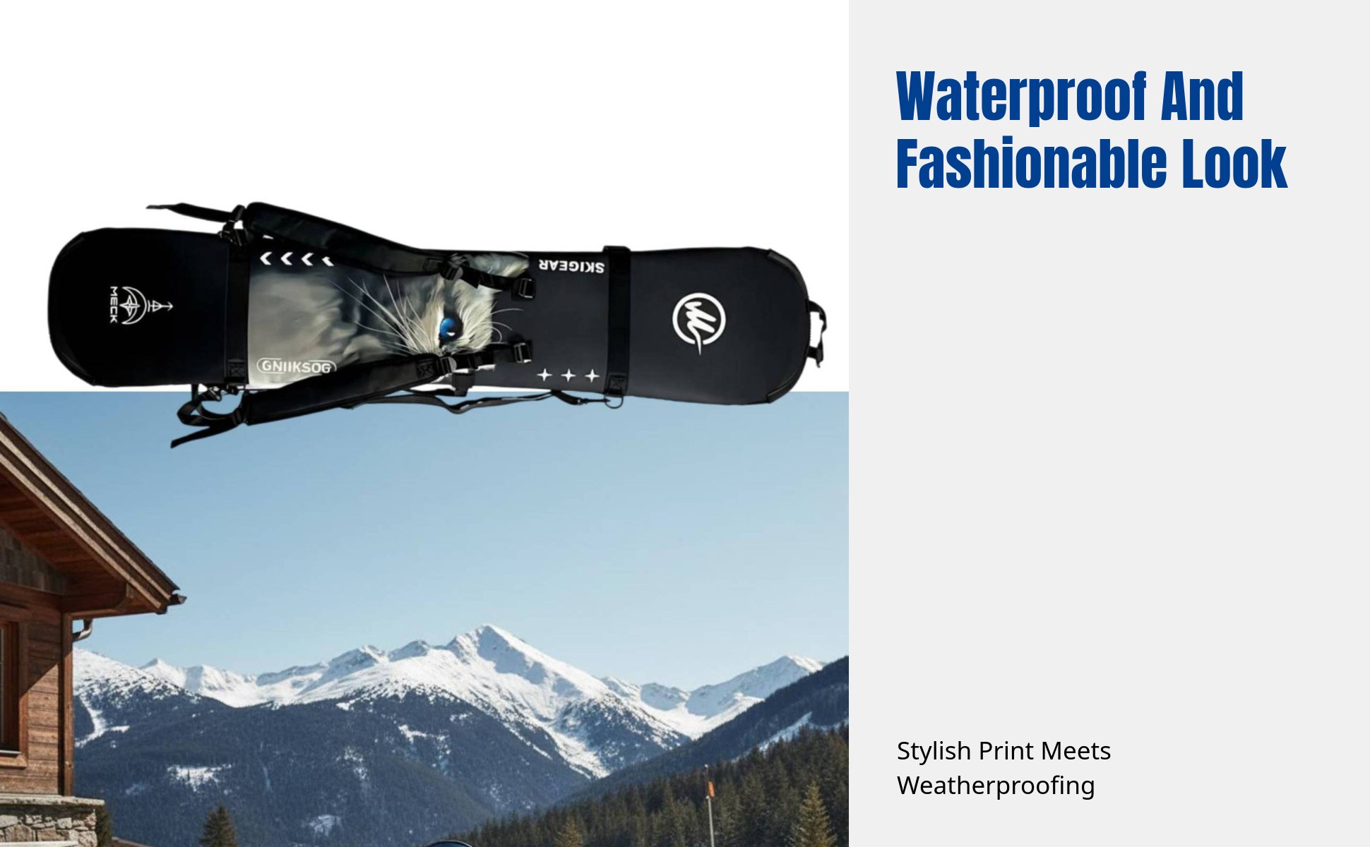 Waterproof snowboard bag with double straps