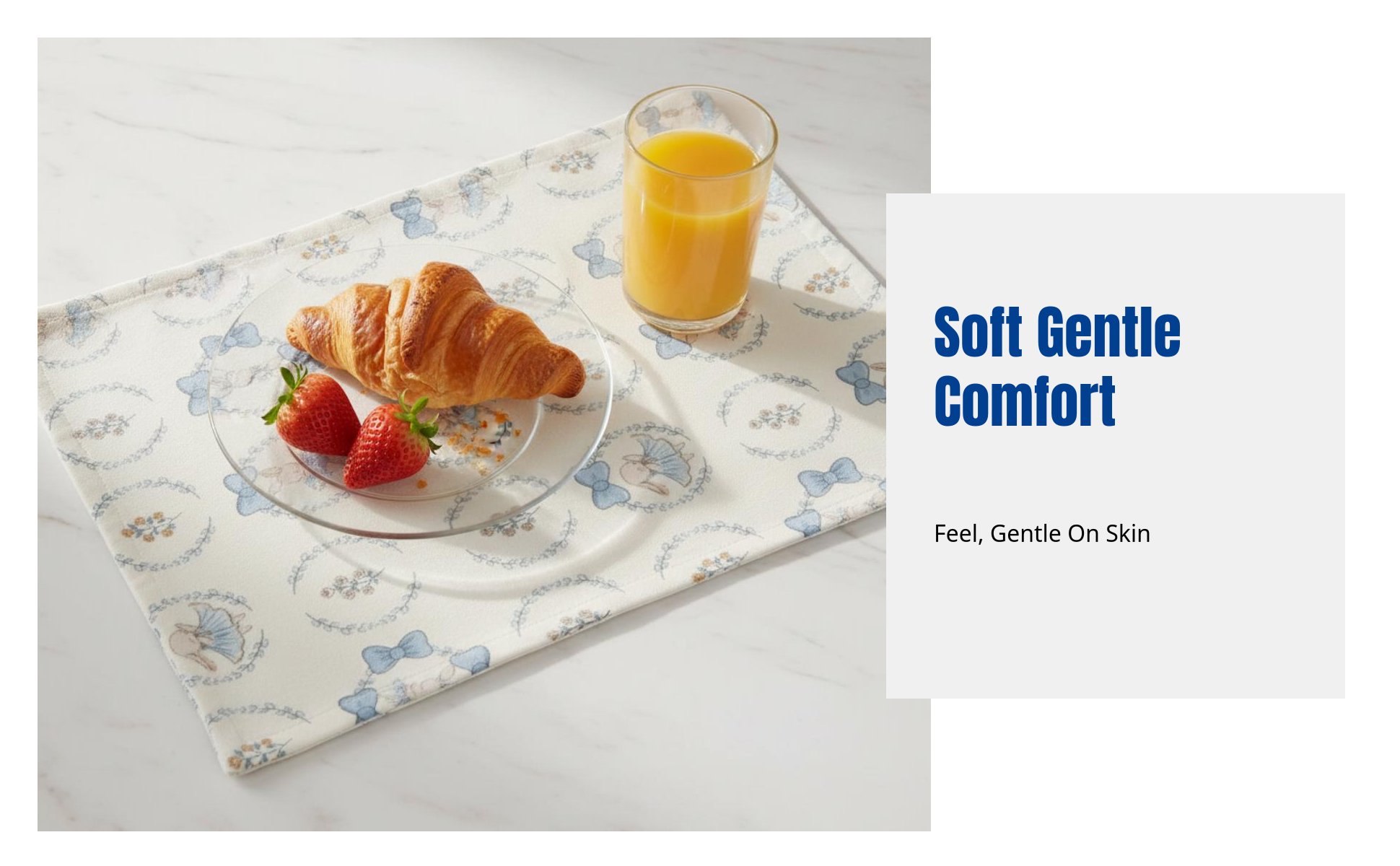 Navy Floral Hare Placemat, Heat Resistant, Country Style