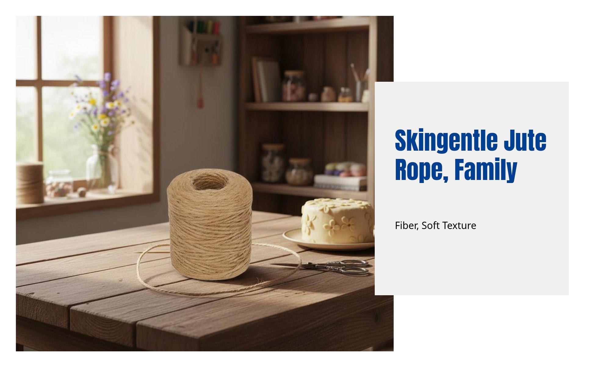 Vintage Jute Rope, Handwoven Floral Craft Cord, Gift & Cake Decoration