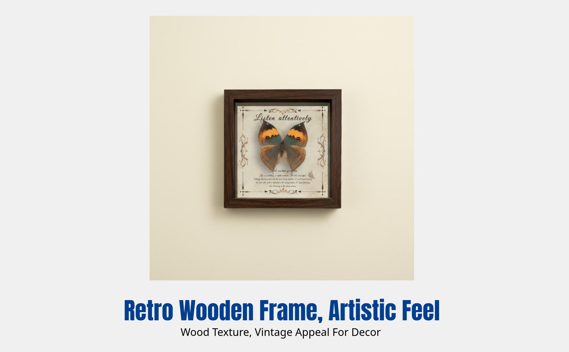 Real Moth Specimen Frame, Vintage Wooden Decor, DIY Art Gift