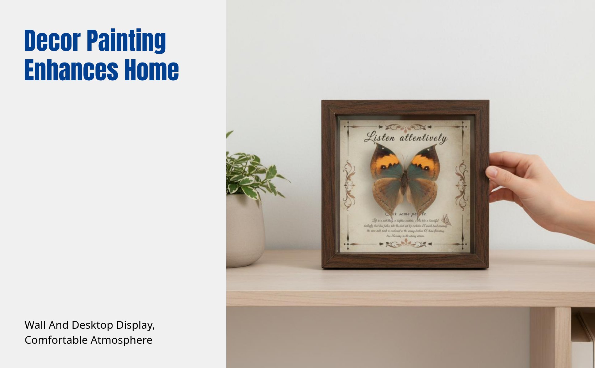Real Moth Specimen Frame, Vintage Wooden Decor, DIY Art Gift