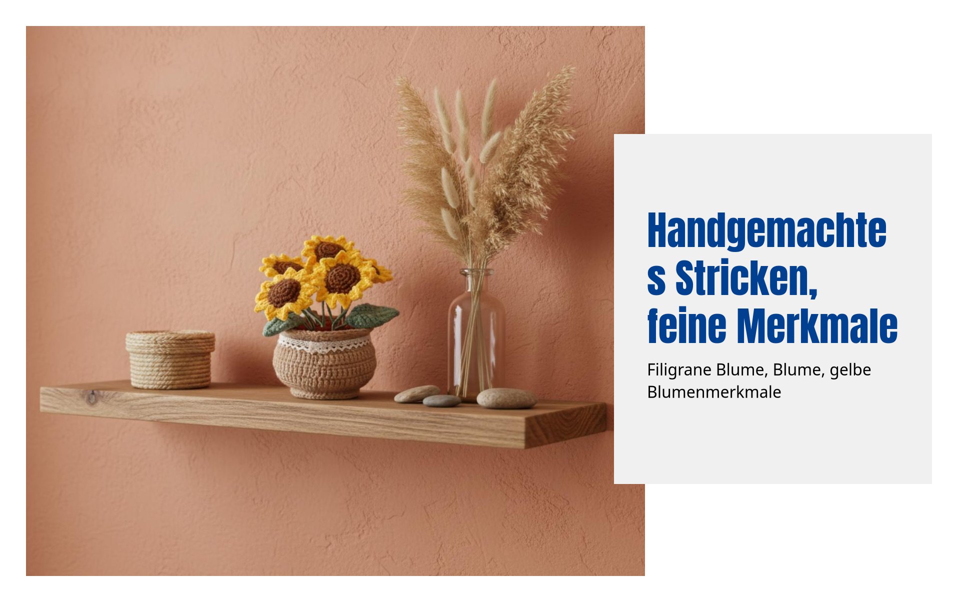 Handgemachtes Garn-Arrangement-Set, DIY gestrickte Blume, Wildblume, Topfdeko
