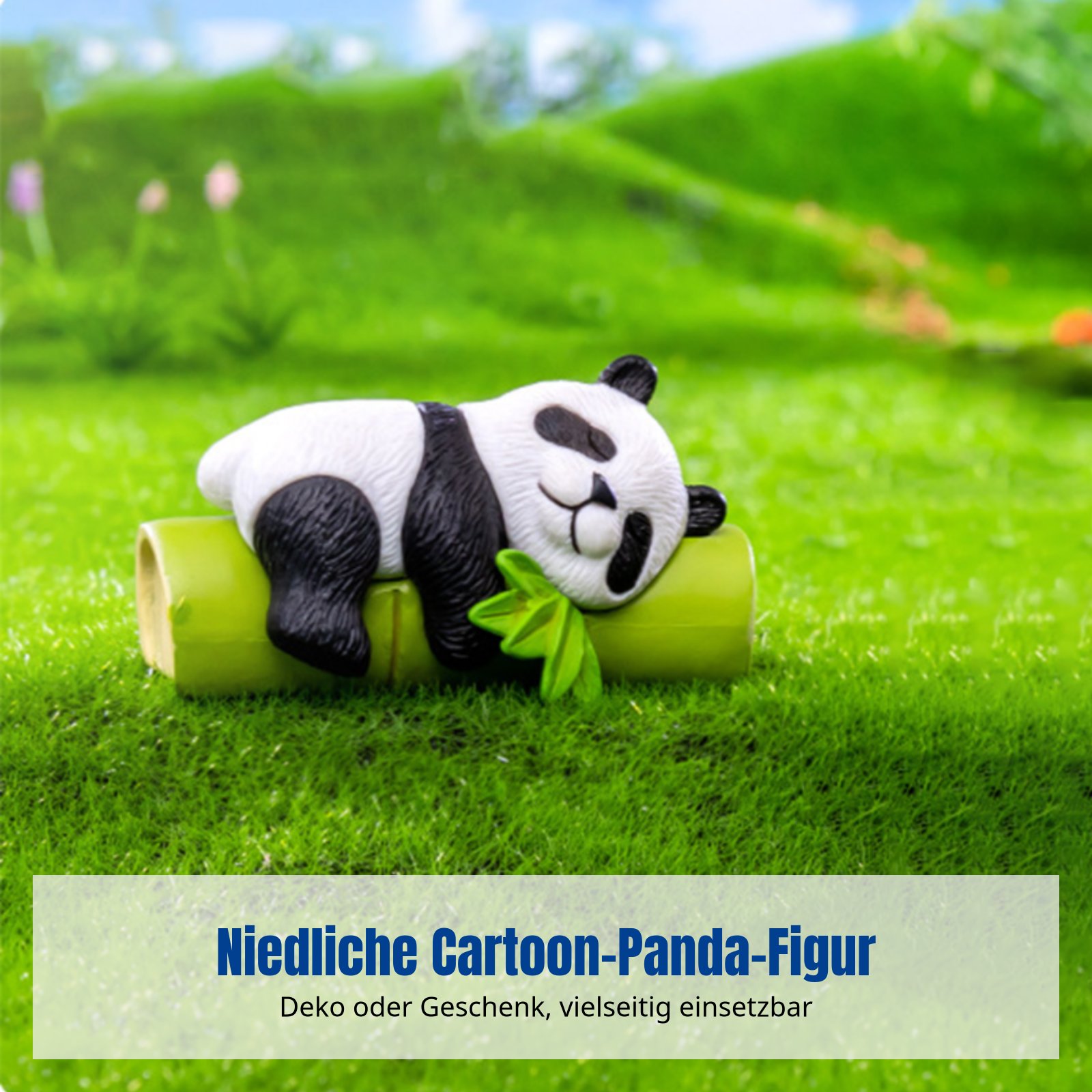 PVC Panda-Figur, niedliche Cartoon-Deko, Auto Deko, Mini-Landschaft