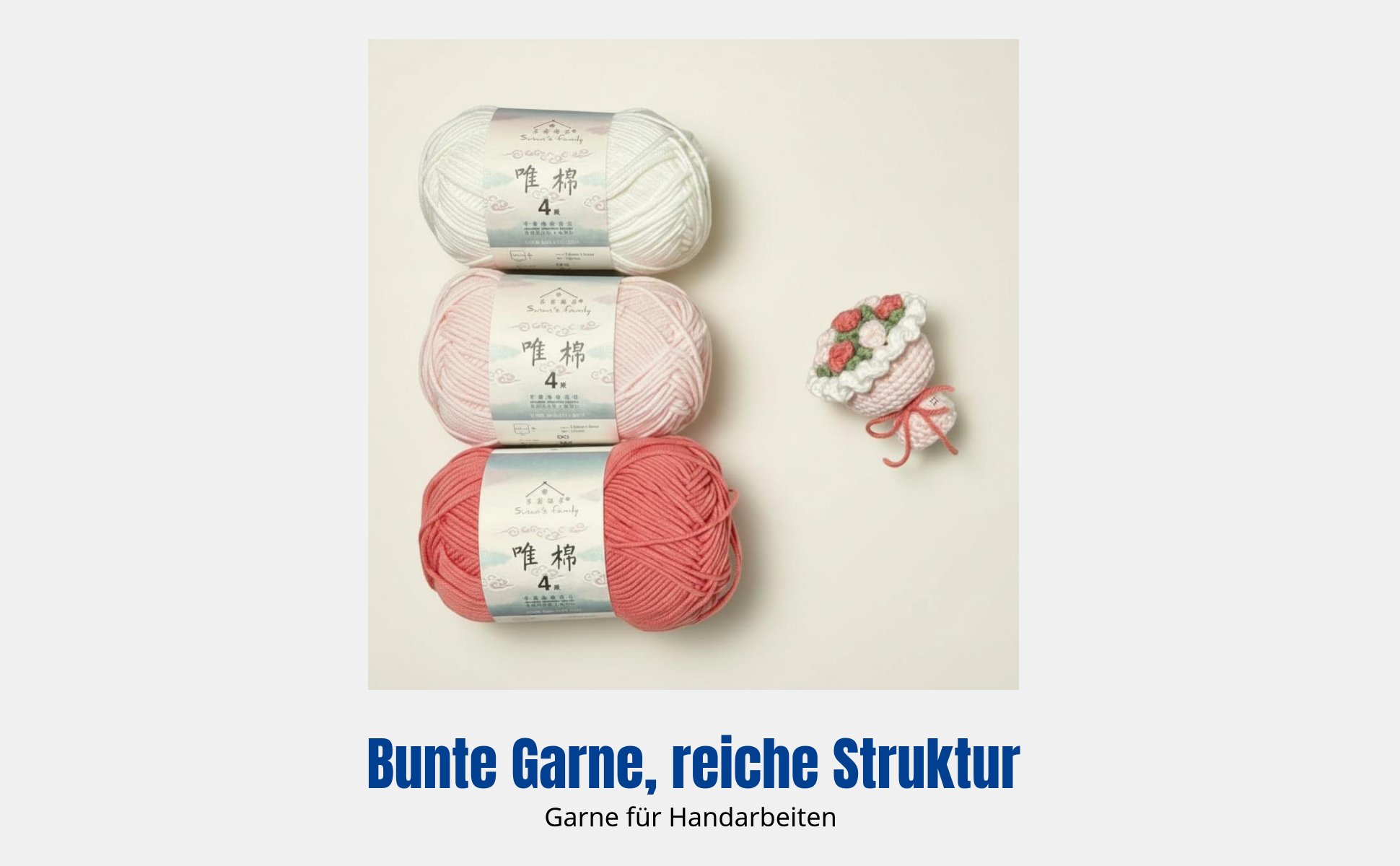 Garn für Mini Häkel-Blumen Schlüsselanhänger