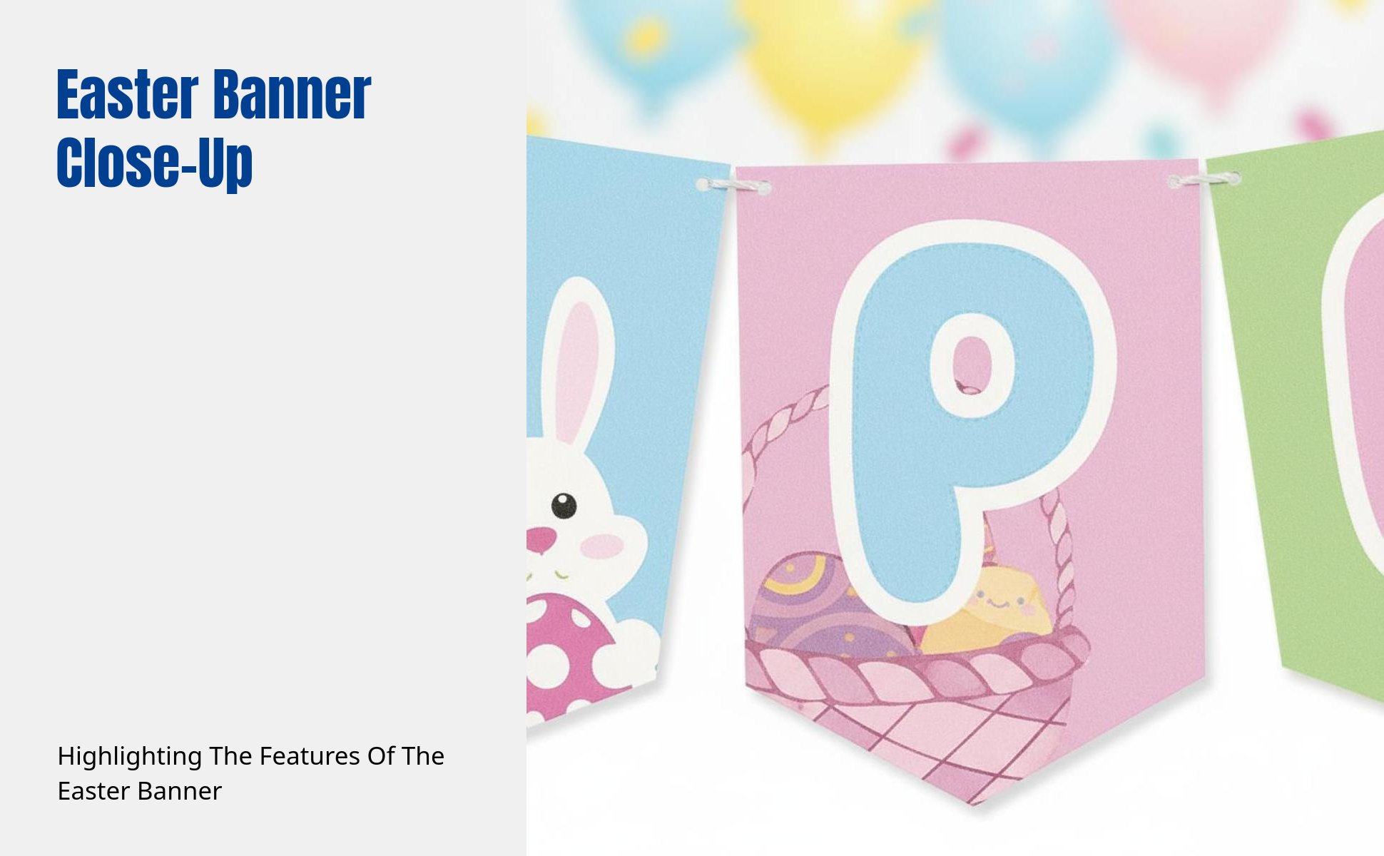 Easter Banner, Cartoon Bunny Twisted Hanging Decor, Oval Party Supplies