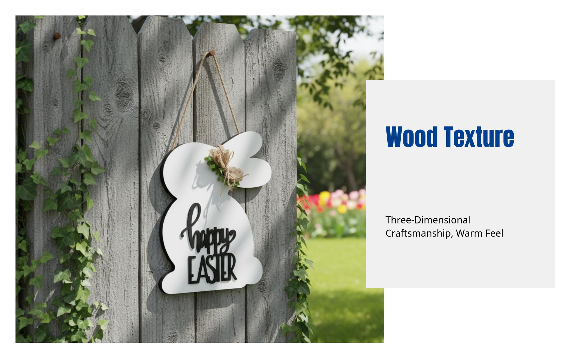 Easter Bunny Ribbon Wooden Door Sign, 3D Welcome Hanging, Party Decor