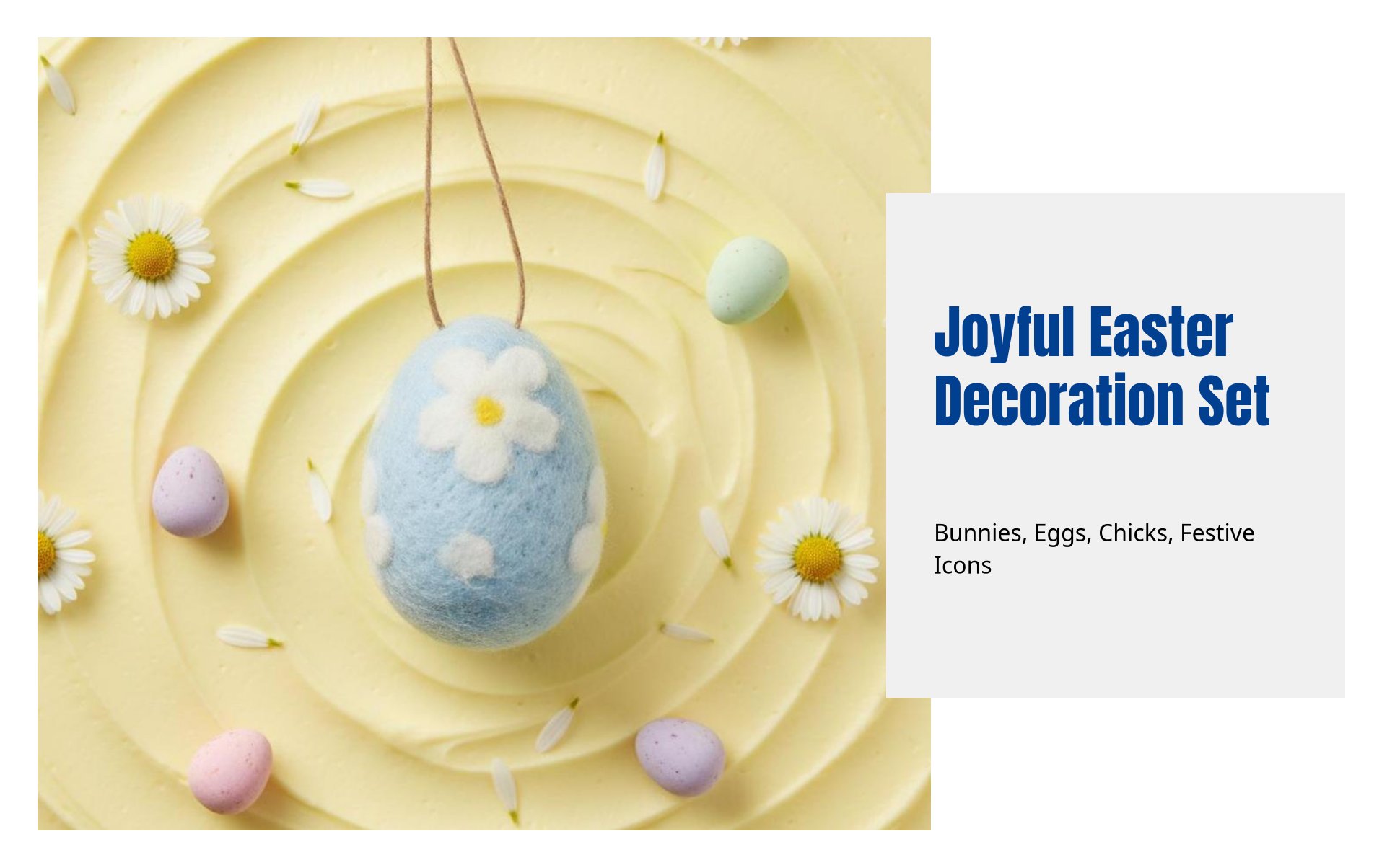 Easter Oval Plush & Bunny Hanging Decoration, Handmade Fabric, Party Decor