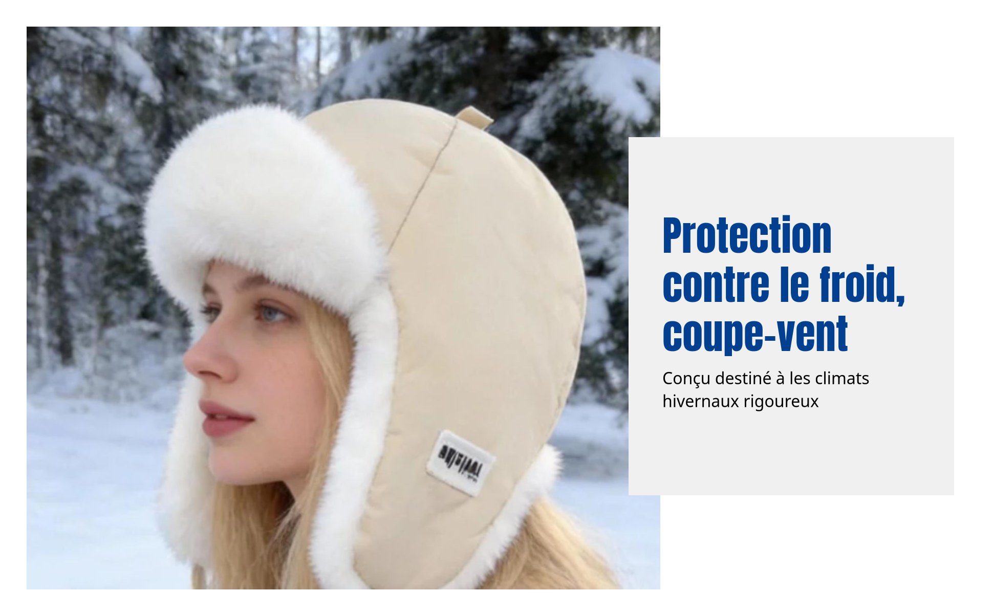Chapka coupe-vent, épaisse et chaude, protège-oreilles, hiver