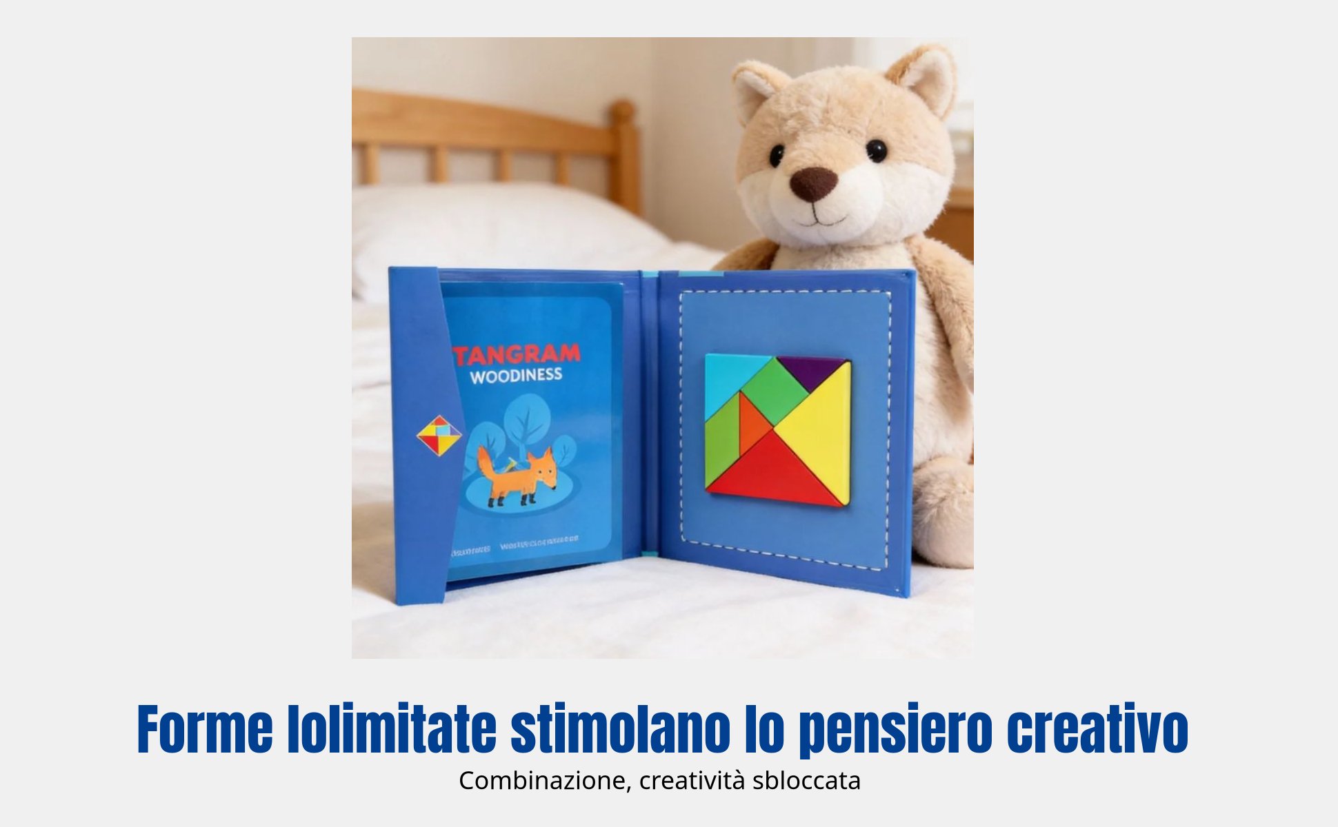 Tangram magnetico in legno, gioco educativo bambini, scuola materna