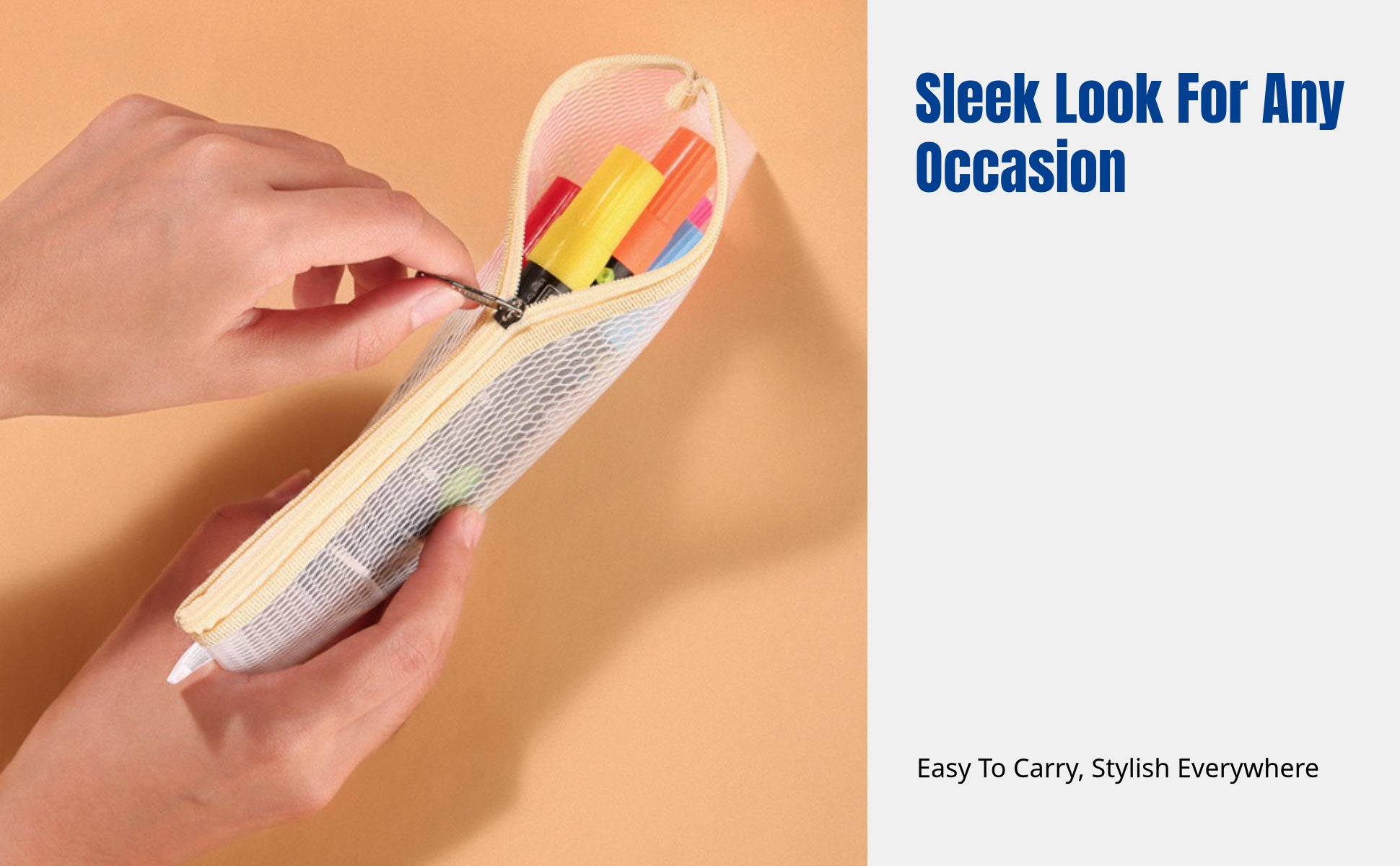 Foam Pen Case, Transparent Waterproof Pouch, Portable Stationery Bag