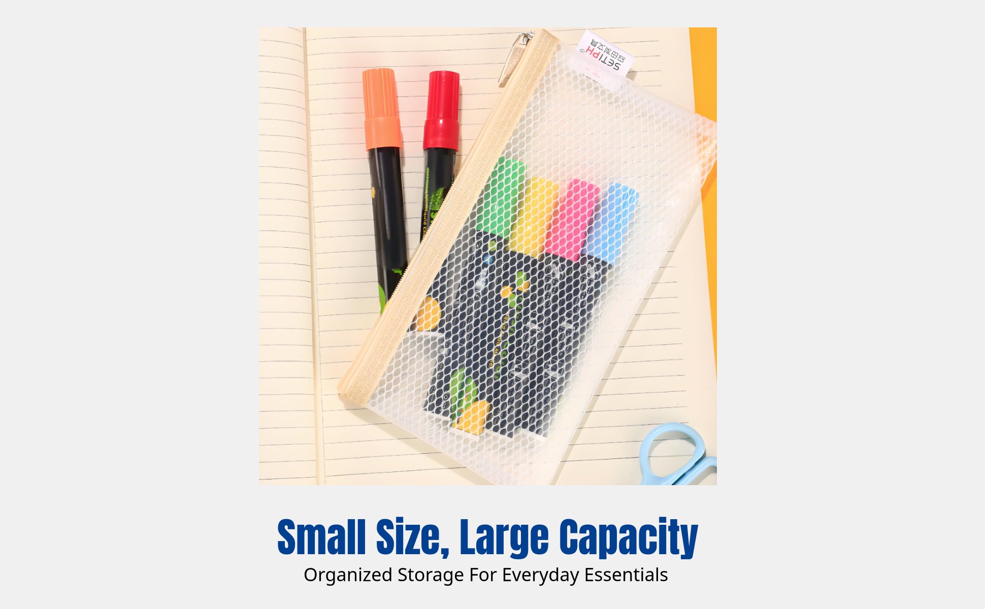 Foam Pen Case, Transparent Waterproof Pouch, Portable Stationery Bag