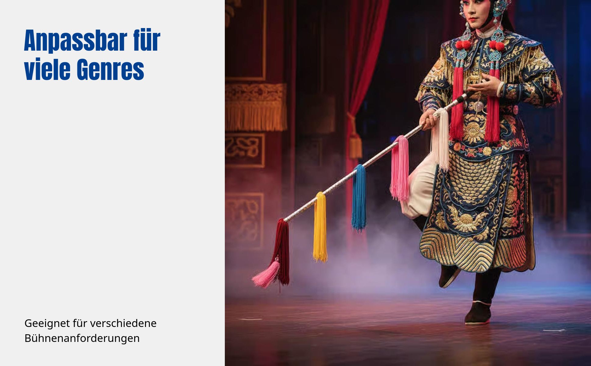 Theater Reitgerte Requisite, Rattan, Bühnenauftritt, Mehrfarbig