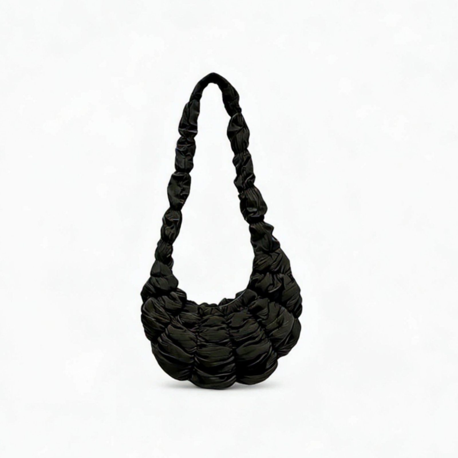 Wrinkled Airy Shoulder Bag, Large Capacity, Relaxed, Women, Versatile