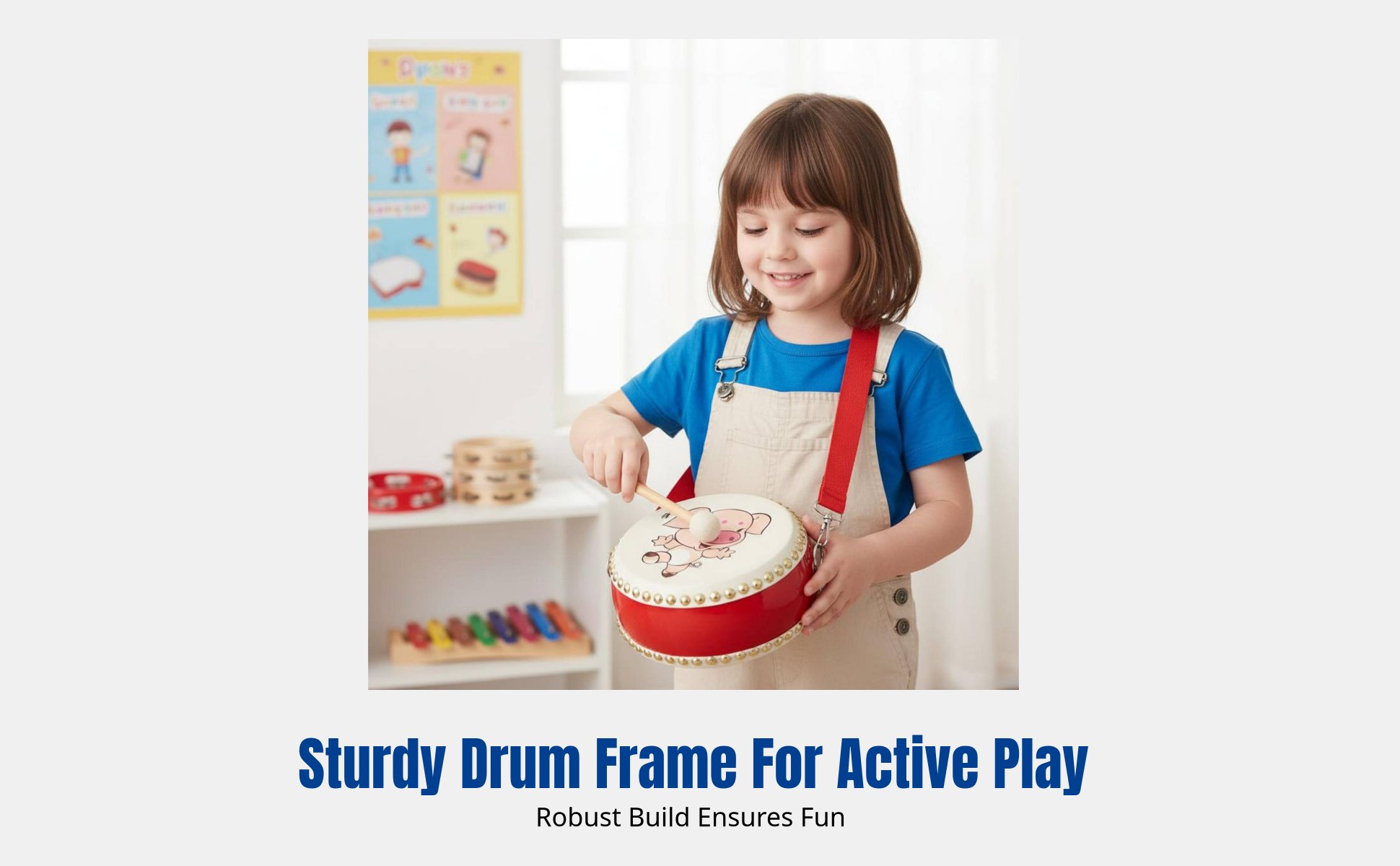 Kids Drum, Animal Zodiac Percussion, Leather Head, Preschool Music