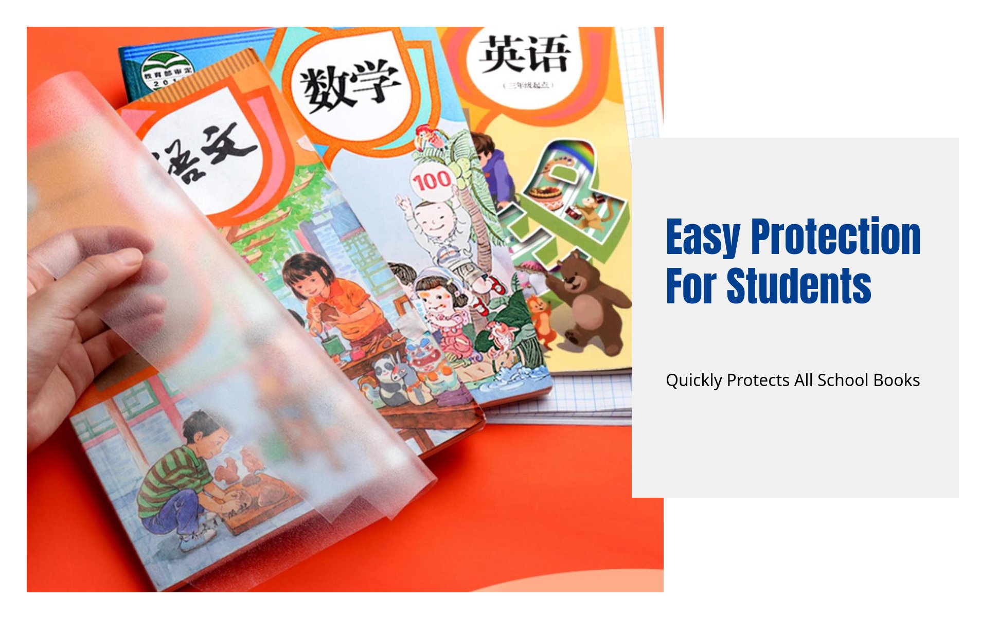 Auto Book Cover, Transparent Waterproof Film, Student Protector
