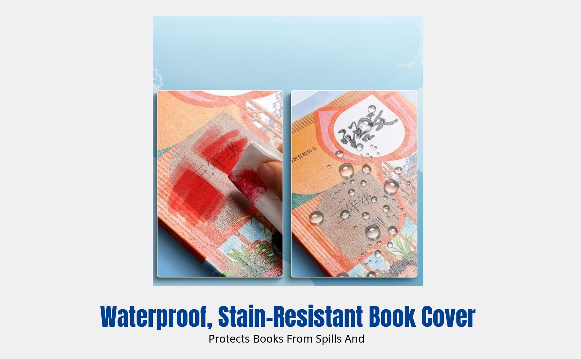 Auto Book Cover, Transparent Waterproof Film, Student Protector