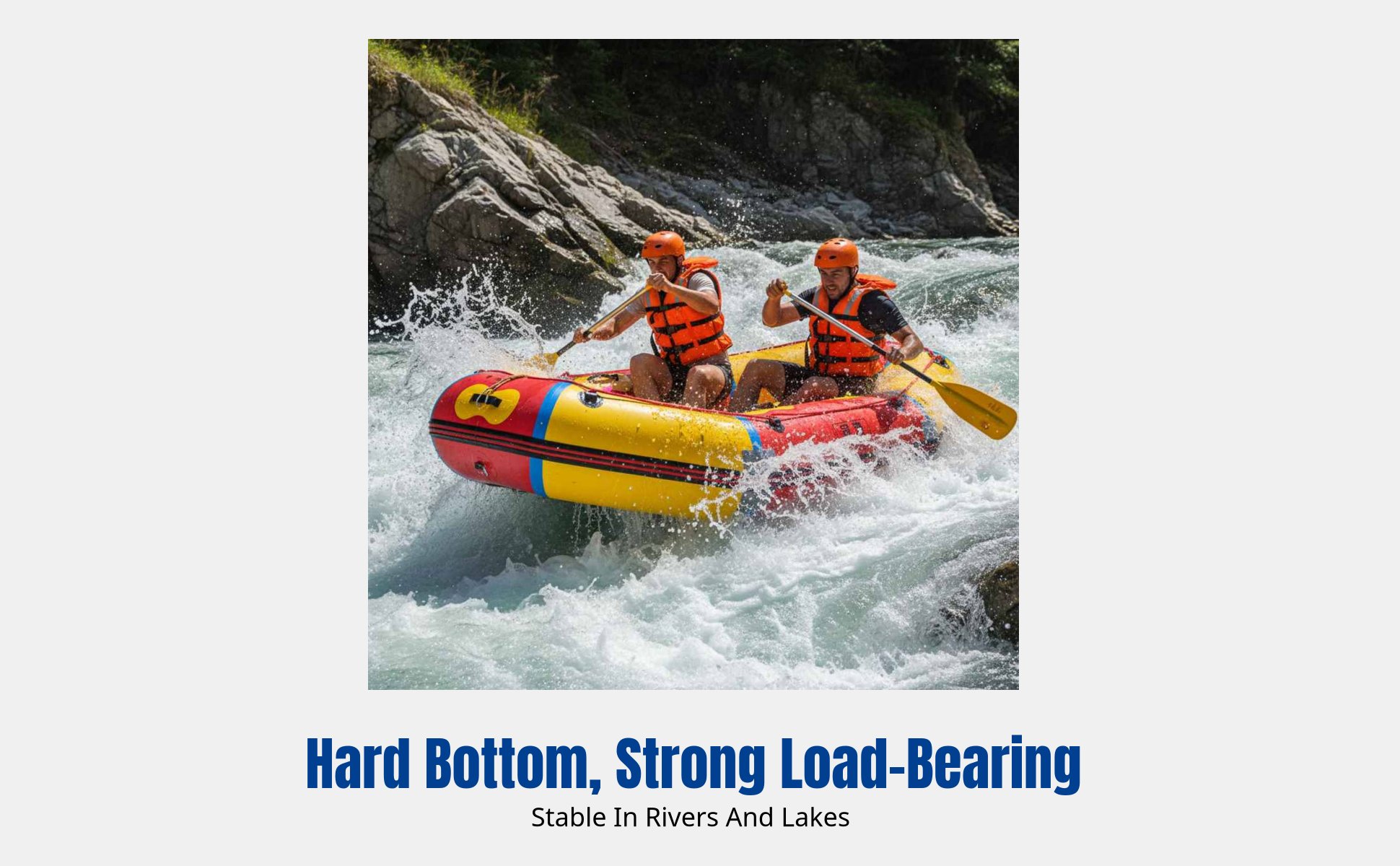 Inflatable Boat, Reinforced Kayak, Hard Bottom, Drifting, Fishing, Emergency