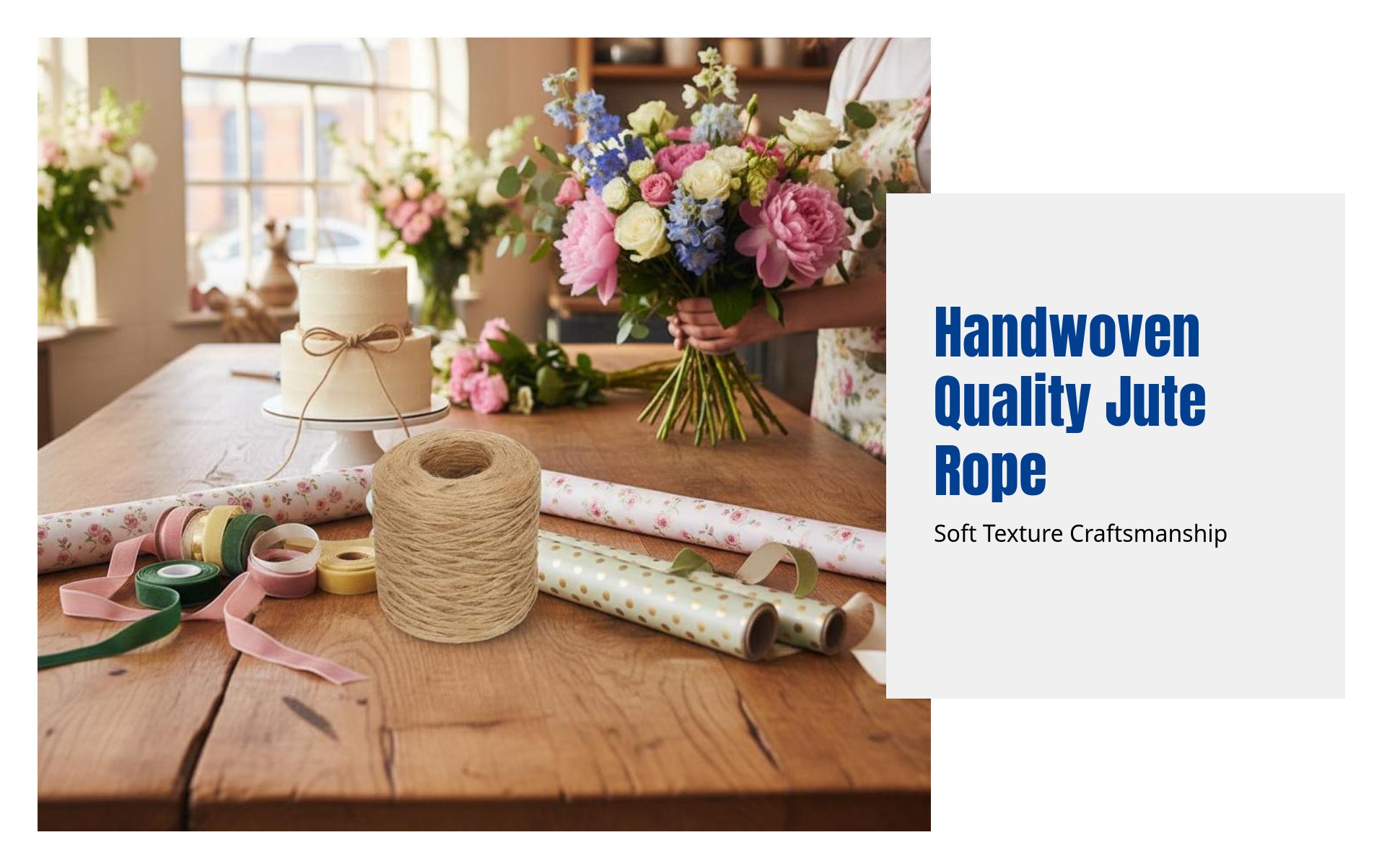 Vintage Jute Twine, Handwoven Rope for Floral, Gift, Cake Decor