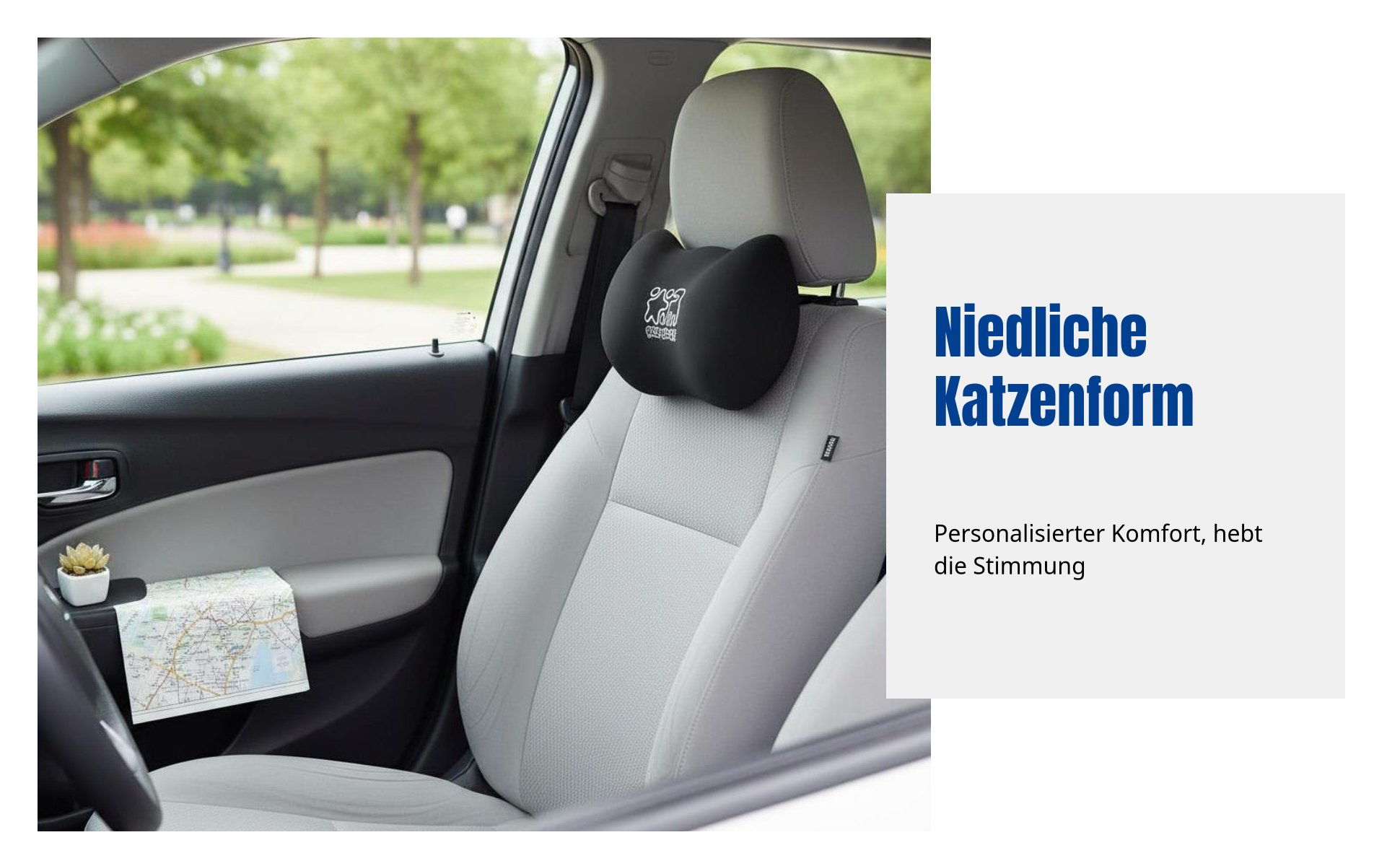Autositzstütze, viskoelastischer Schaum, Katzendesign, Rückenlehne