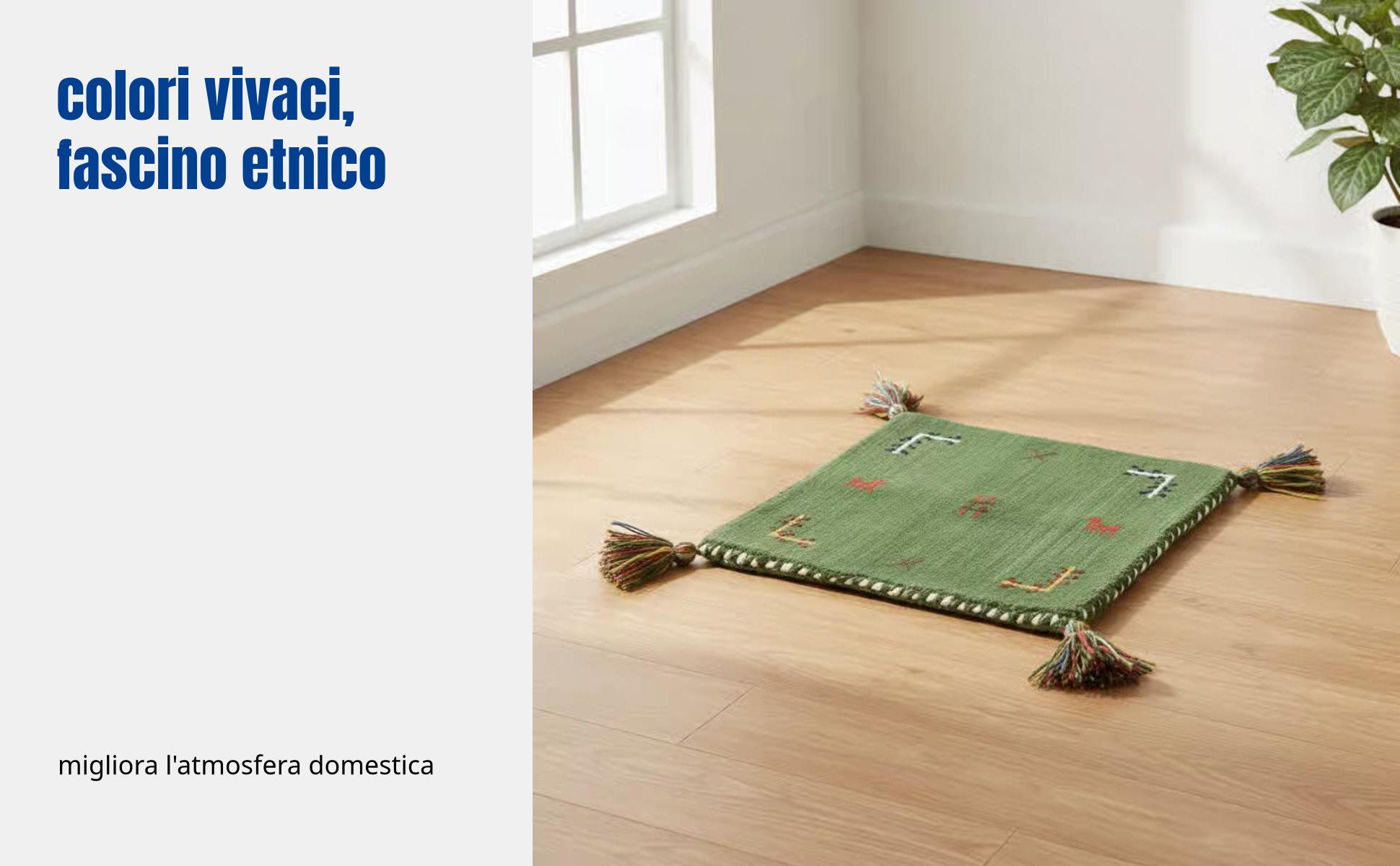 Tappeto in lana intrecciata a mano, seduta, tappetino divano