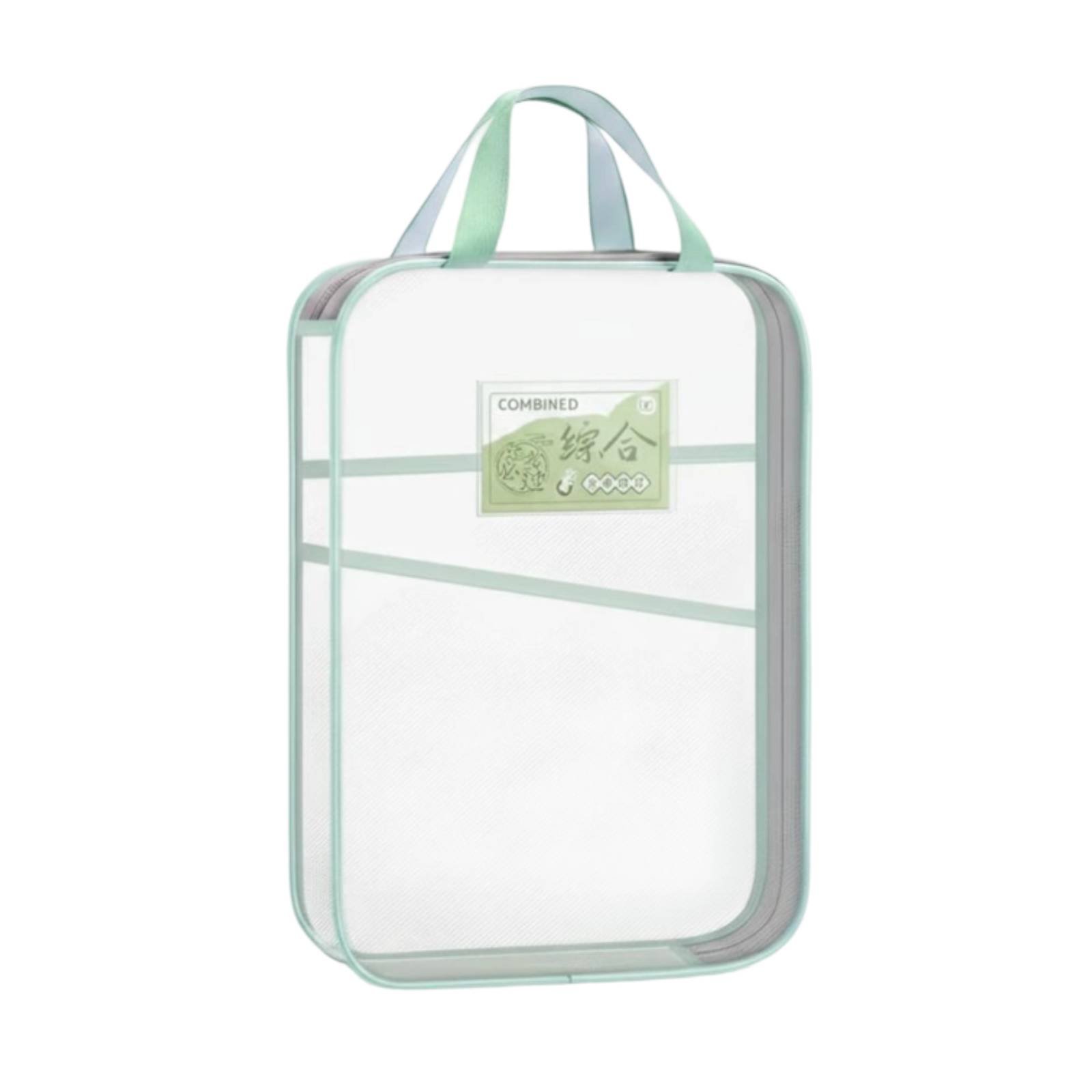 Transparent mesh exam document bag with fastener