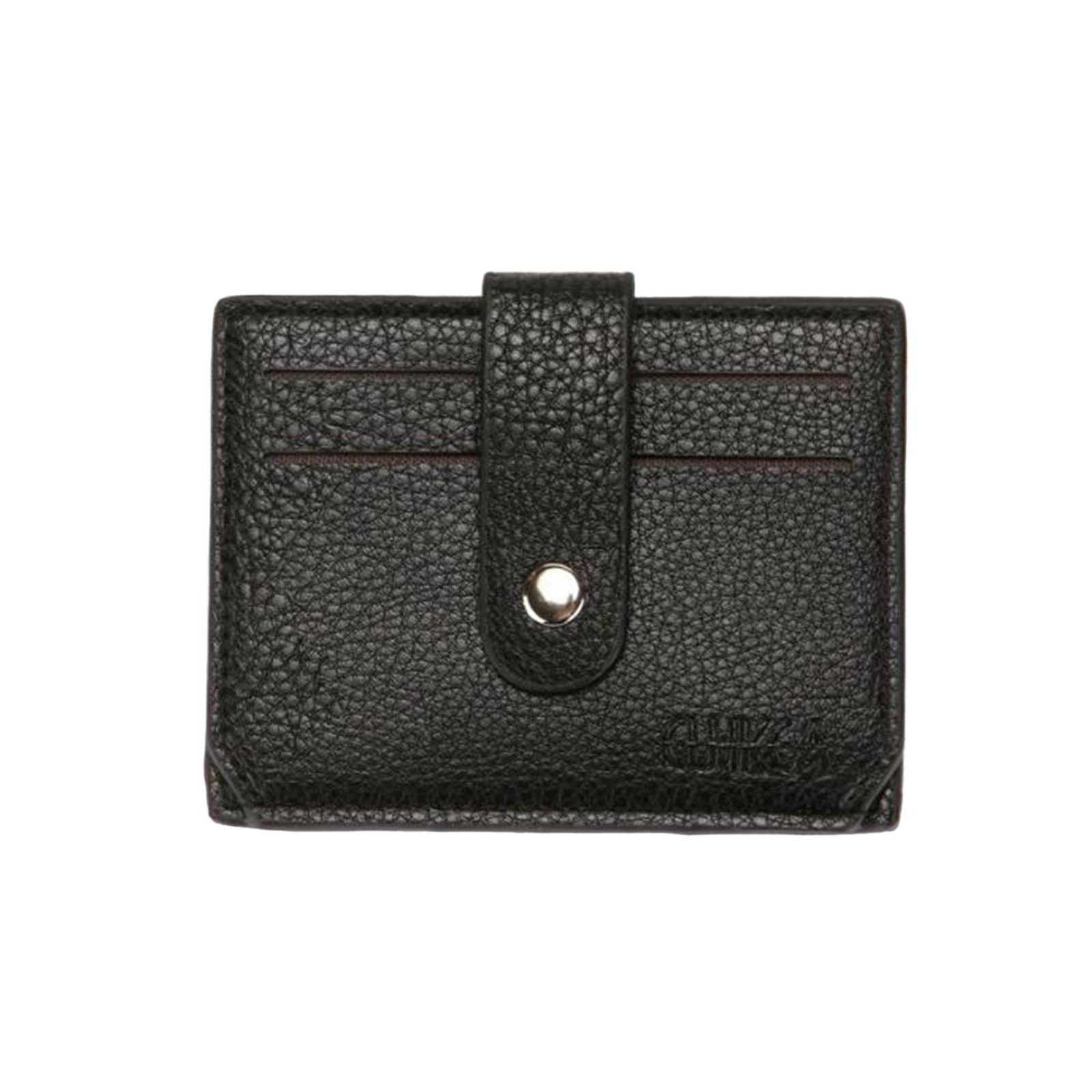 PU Card Holder, Litchi Texture, Unisex, Fastener, Small, Multi-Card