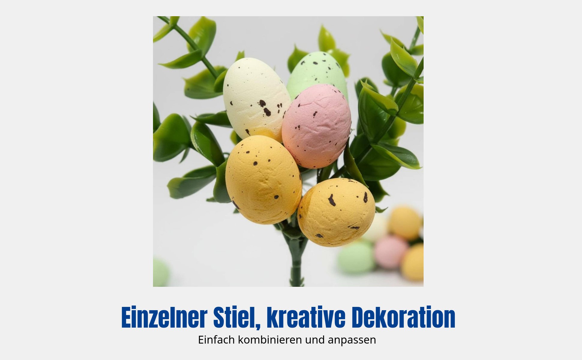 Schaumstoff-Osterzweig oval, künstlicher Zweig, Deko für Zuhause