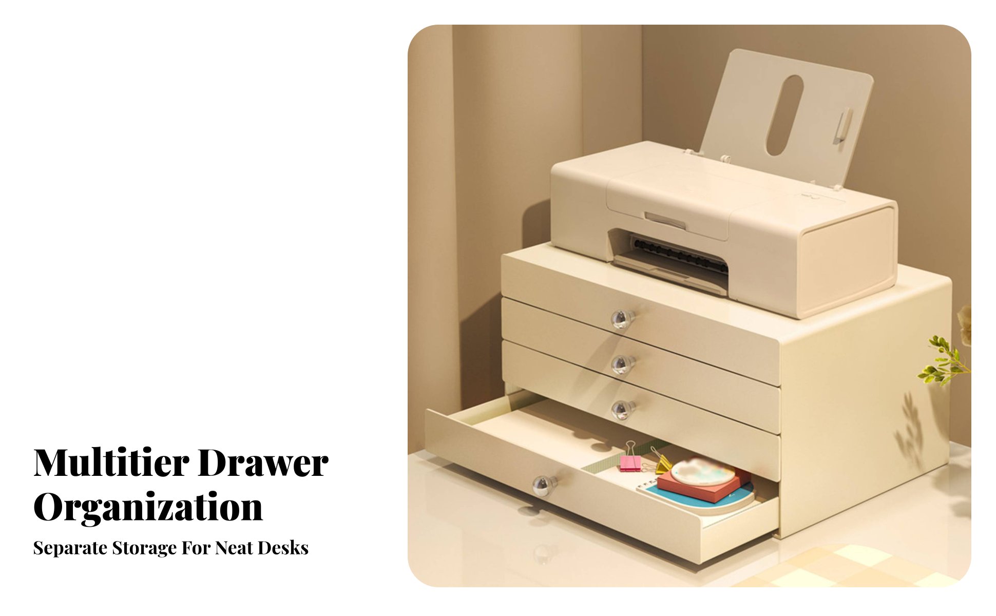 Miniature Drawer Chest Space Saving Multi-Tier Stationery Holder adaptable Use