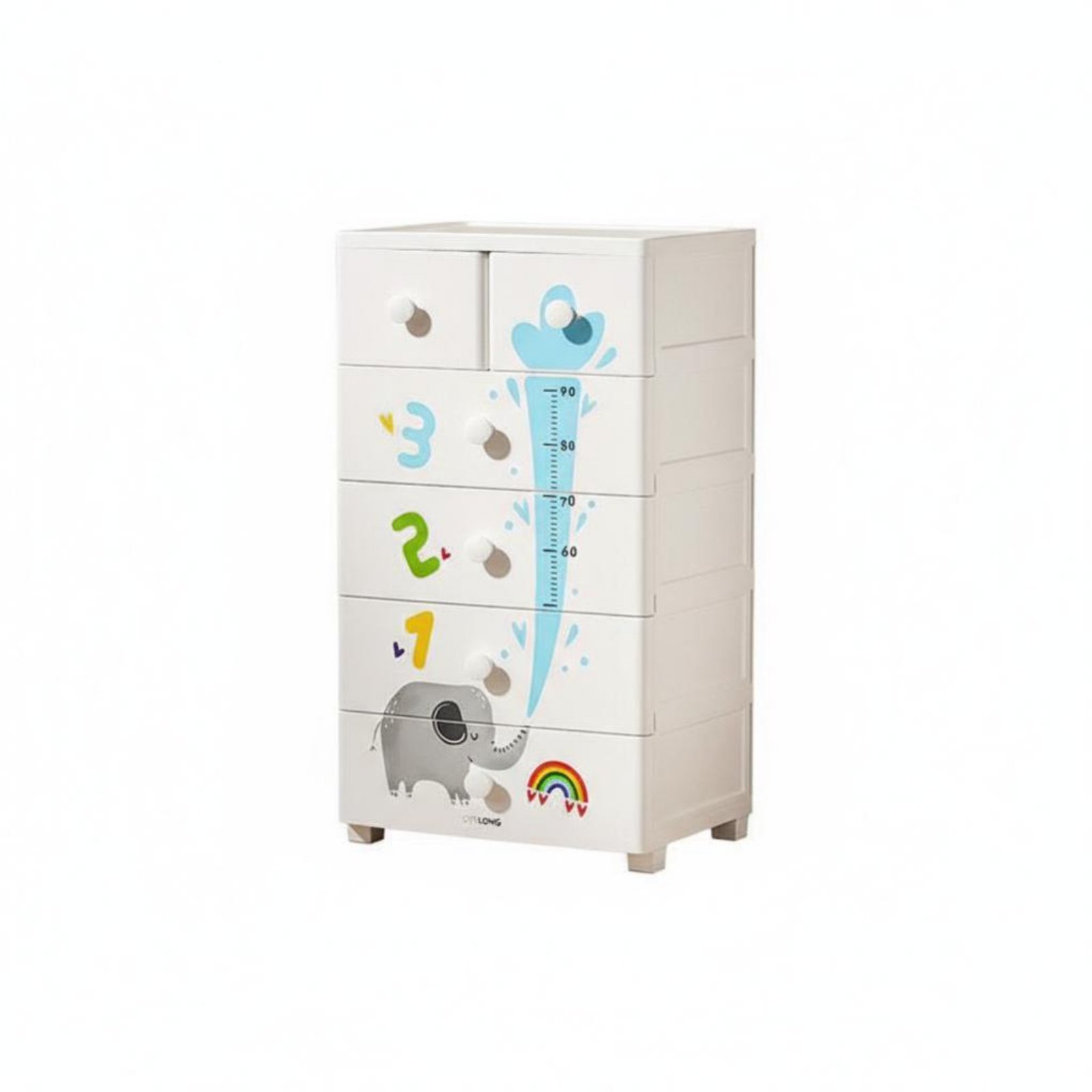 Rolling Cartoon Chest Large Capacity Storage Cabinet Antifall Drawers for