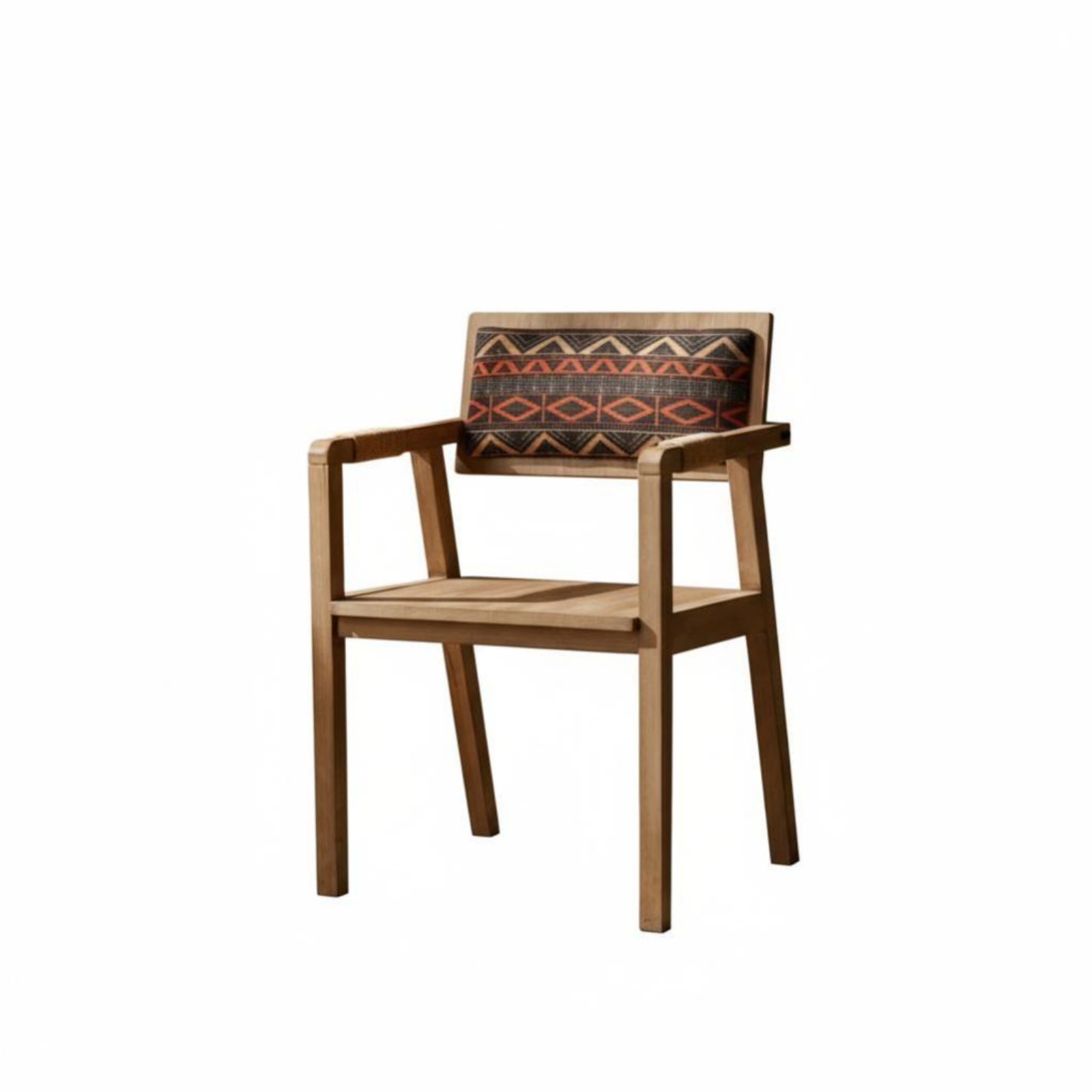 Upholstered Vrear Chair Retro design Dining Seat sturdy Wood Legs for Cafe
