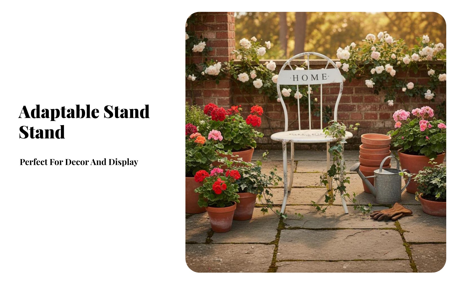 Miniature Chair Planter Highhighrear design Plant Stand Distressed Finish for Patio