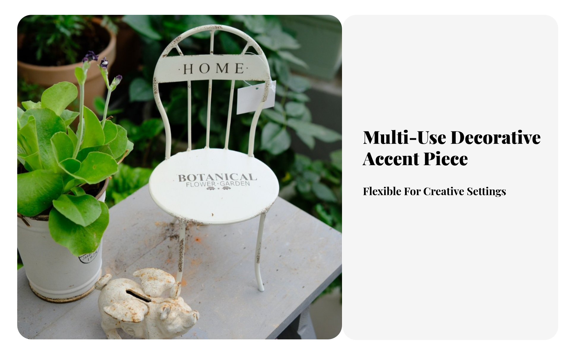 Miniature Chair Planter Highhighrear design Plant Stand Distressed Finish for Patio
