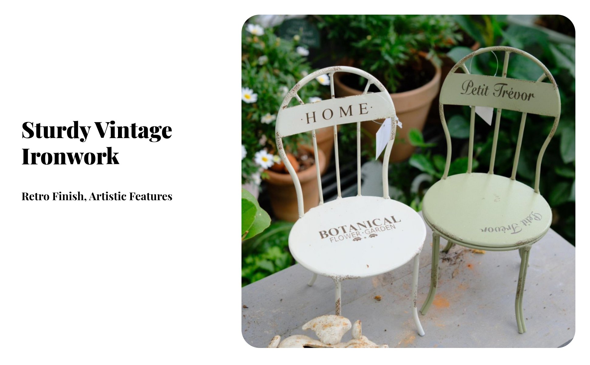 Miniature Chair Planter Highhighrear design Plant Stand Distressed Finish for Patio