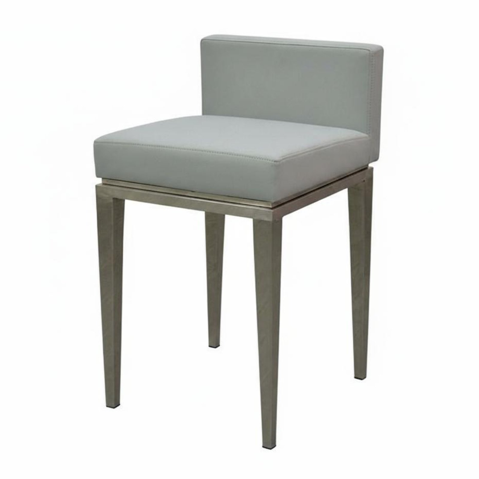 Upholstered Low-Back Stool Armless Design Upholstered Metal Frame Stool