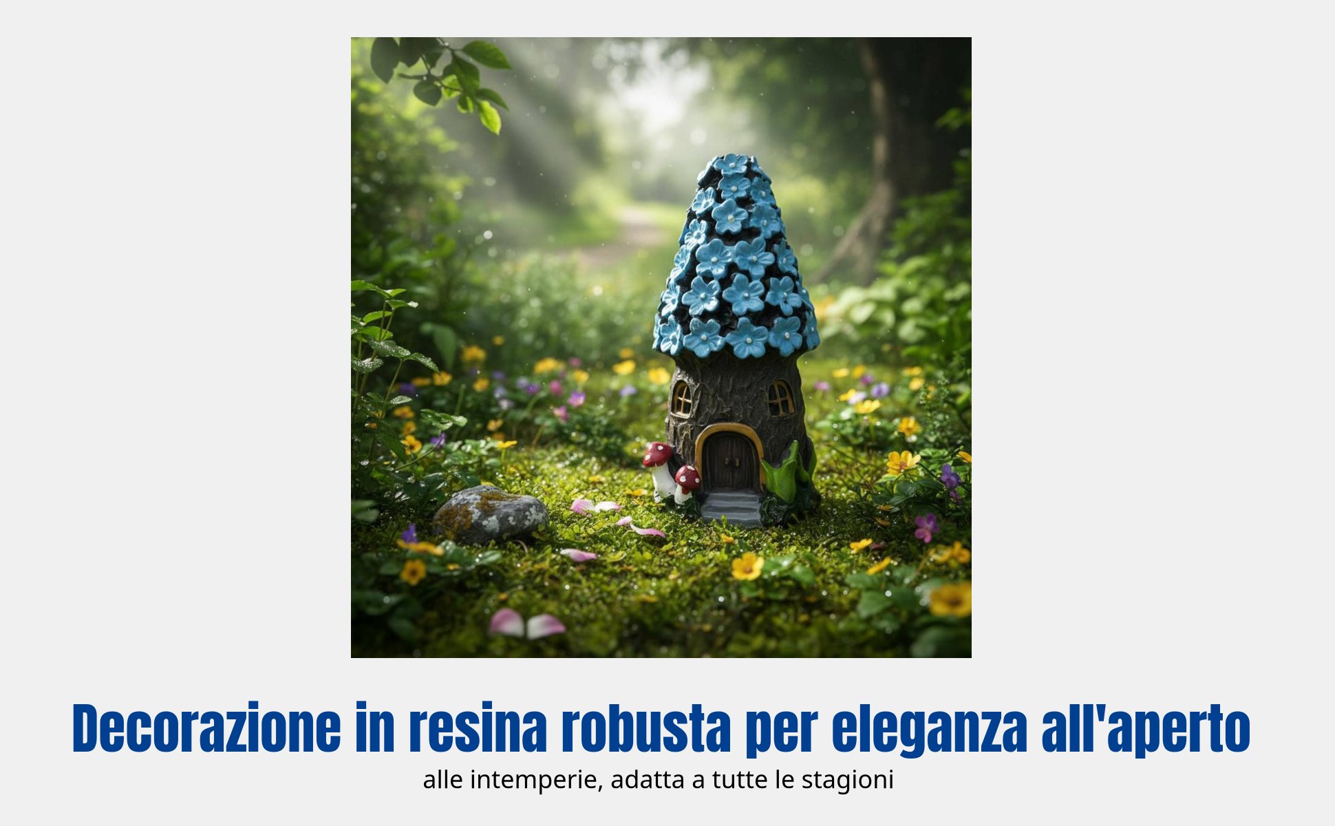 Fungo in resina decorativo per casa, giardino, Natale, prato e cortile.