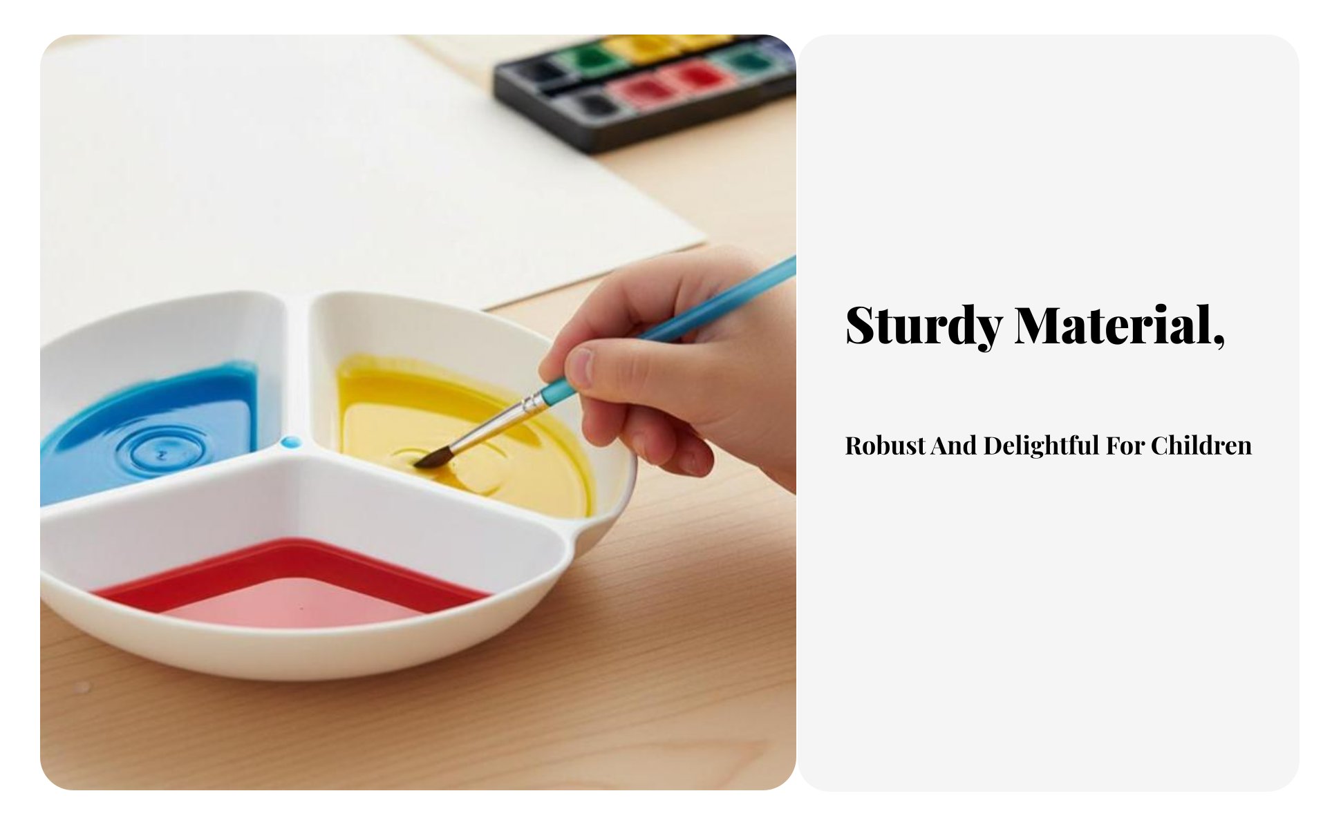 3-Well Blending Dish Compartment Design Multi-Compartment Paint Holder Easy To