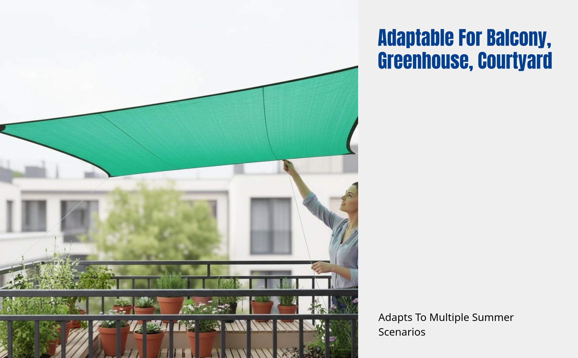 Green Shade Mesh, Thick Sunblock, Sealed Edge, Outdoor Patio, Garden