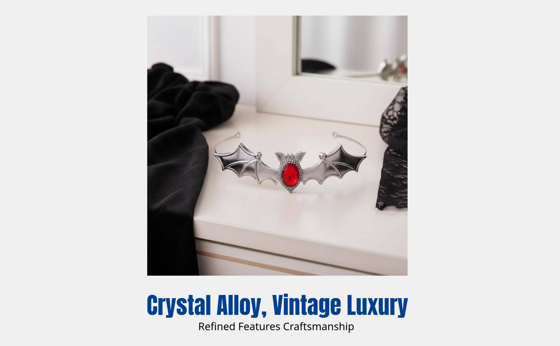 Dark Bat Crystal Alloy Headpiece for Halloween Costume