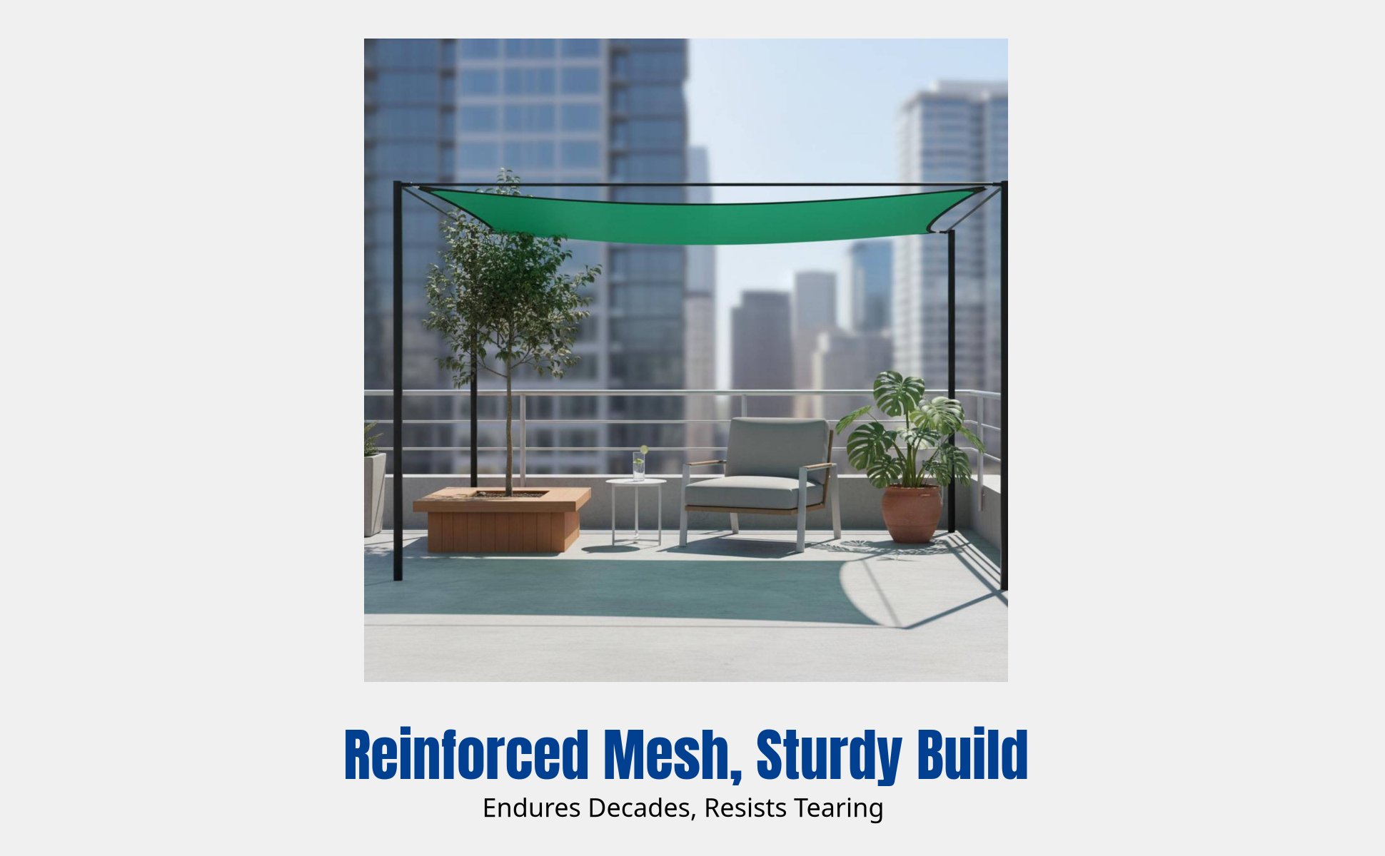 Green Shade Mesh, Thick Sunblock, Sealed Edge, Outdoor Patio, Garden