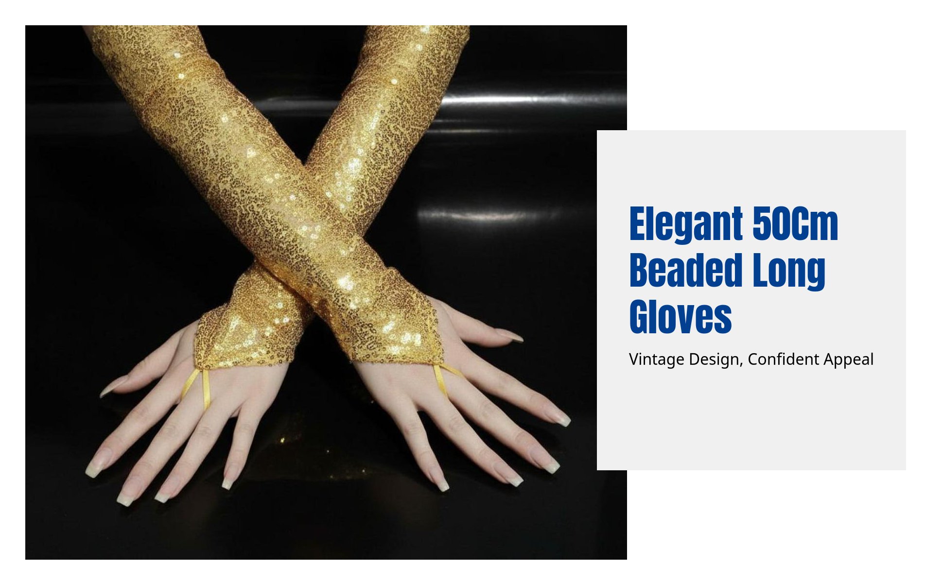 Beaded Fingerless Gloves, Long Vintage Cosplay Party Accessory