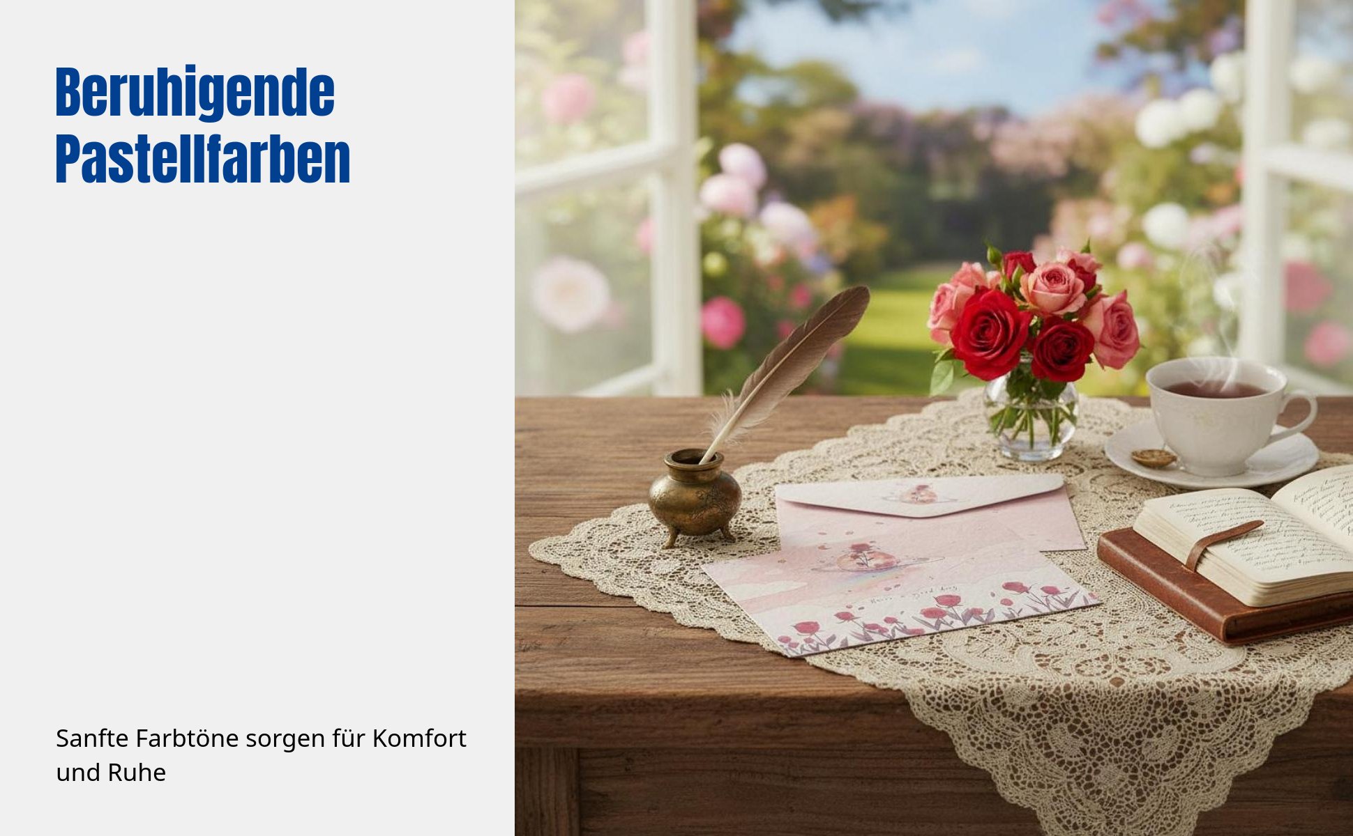 Blumen-Briefpapier Set, romantische Papeterie